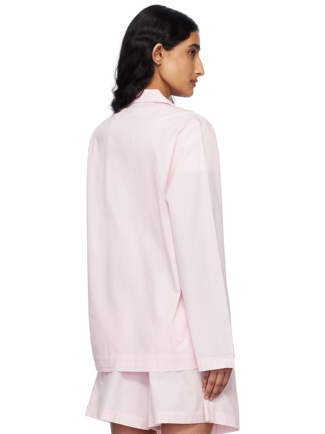 Pink Poplin Long-Sleeved Pyjama Shirt - 3