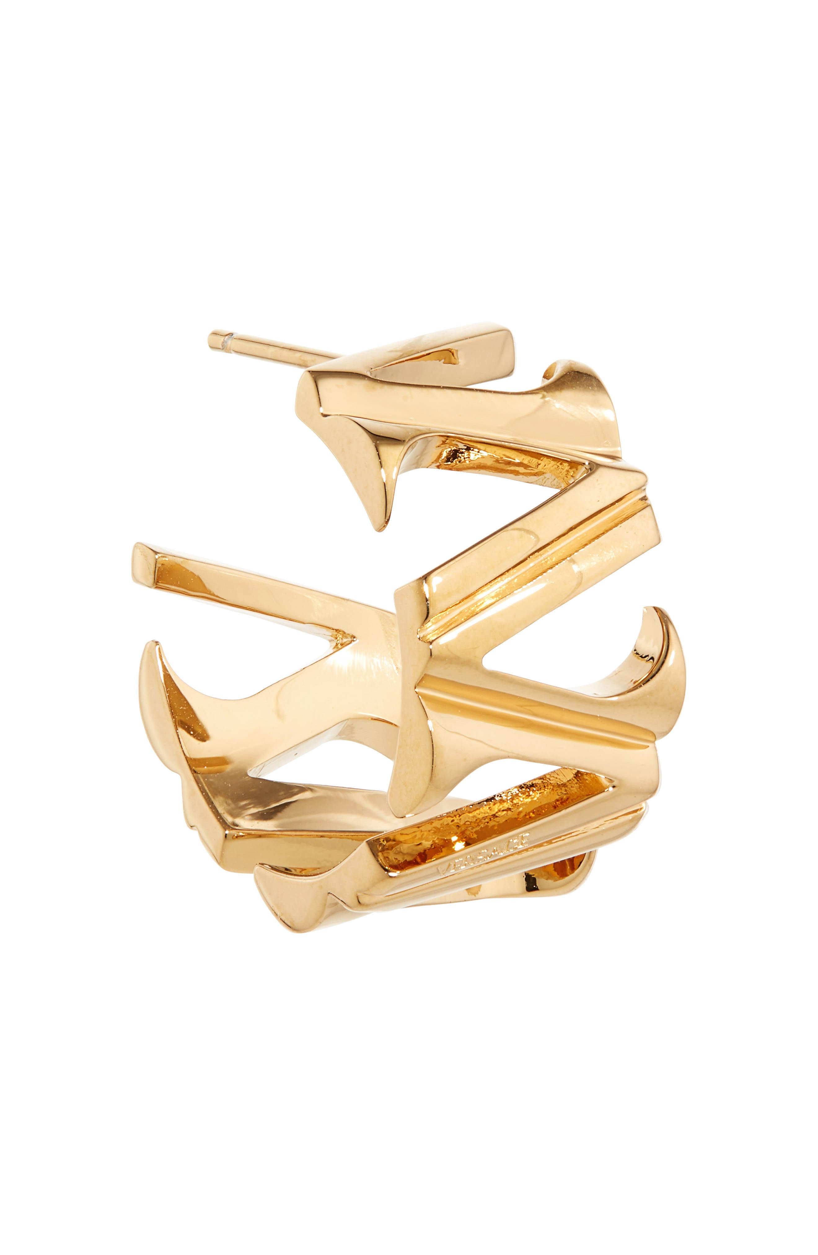 Versace V-Hoop Earrings in Versace Gold at Nordstrom - 4
