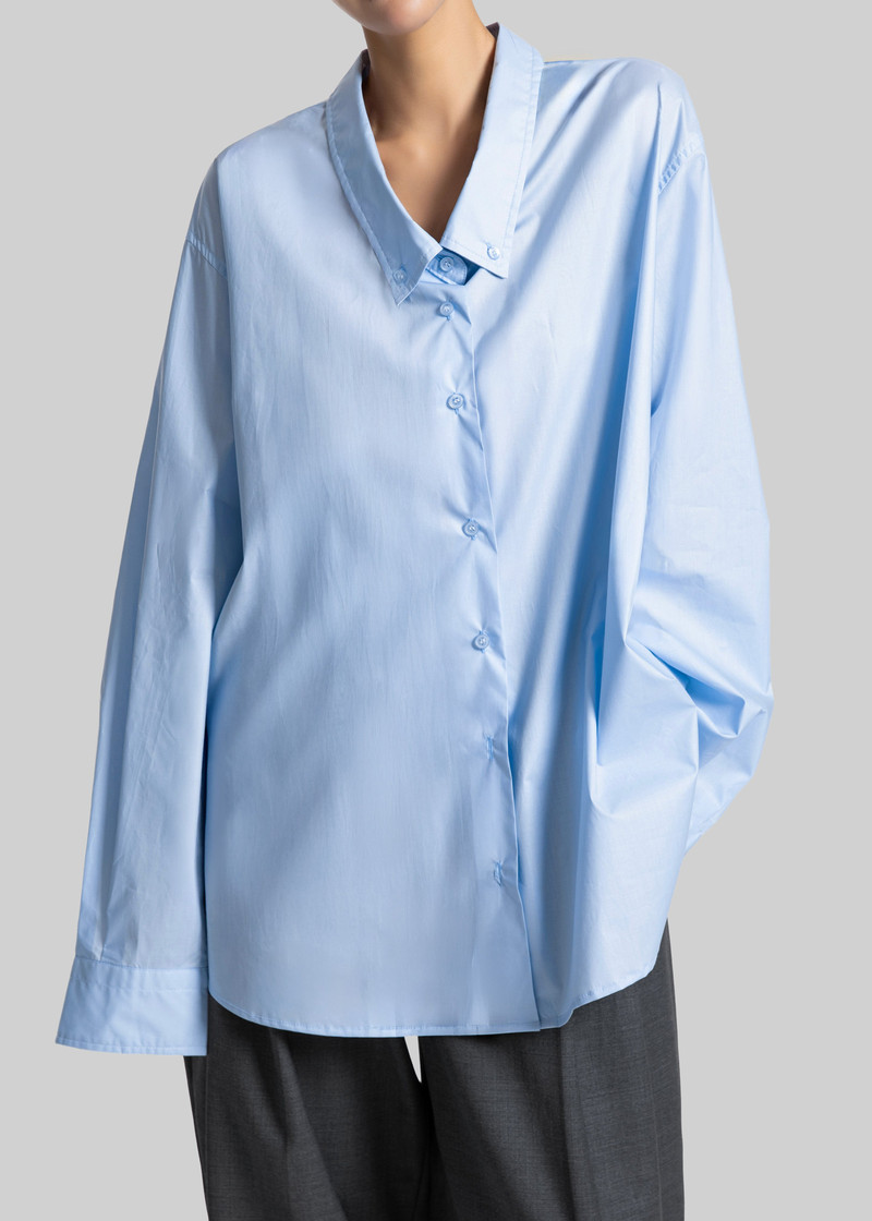 Revel Poplin Oversized Shirt - Sky Blue 3