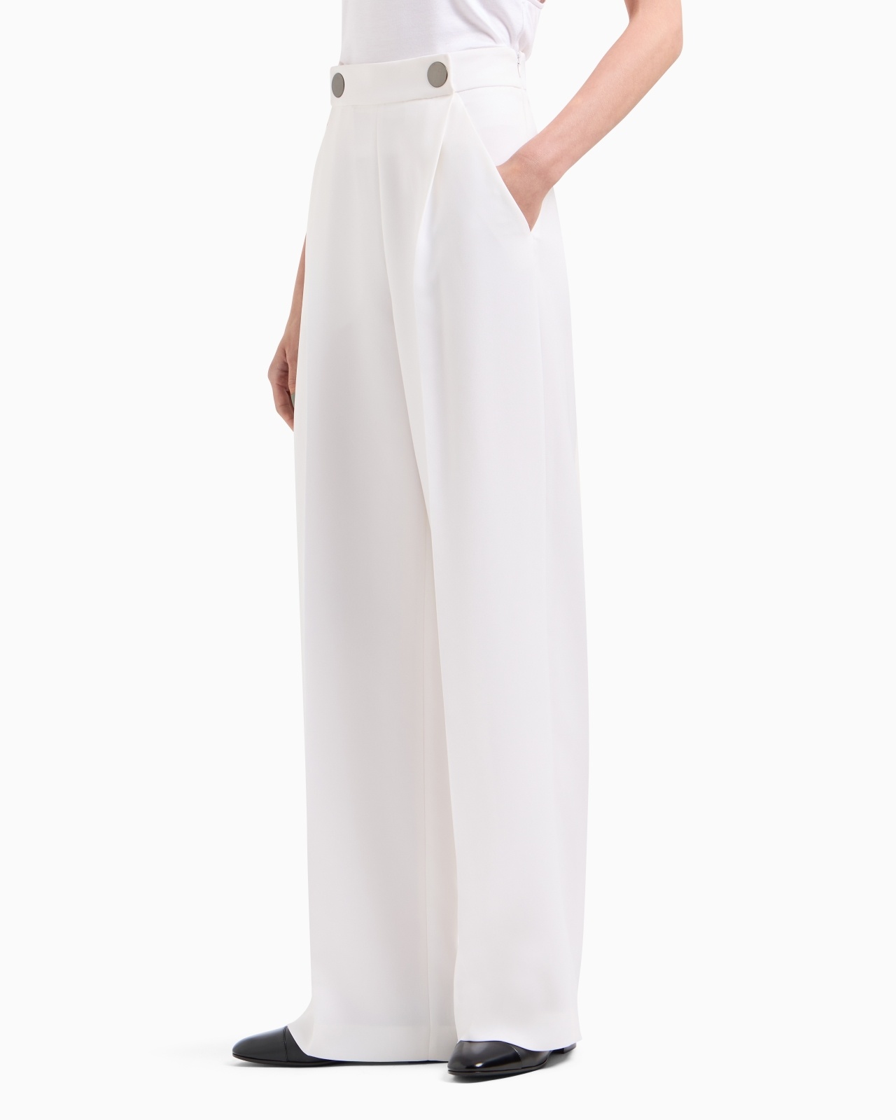 SINGLE-PLEAT, SILK CRÊPE CADY TROUSERS - 4