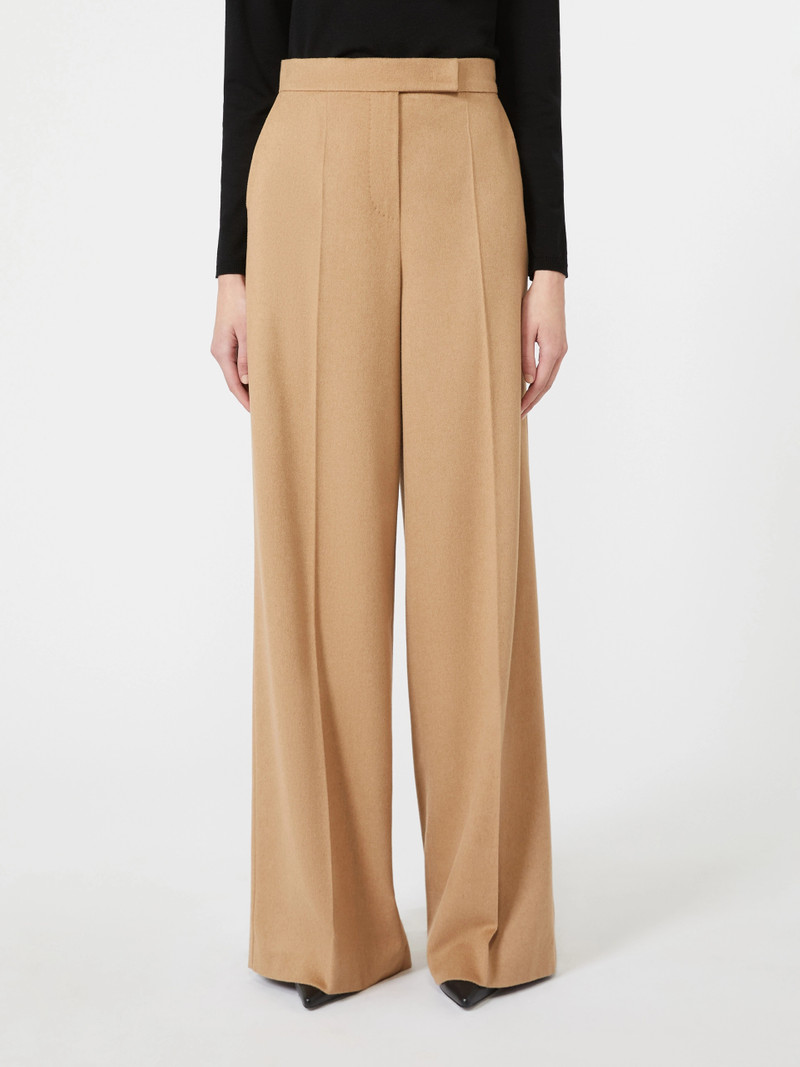 FILATO Wide sable-look camel trousers - CAMEL 3