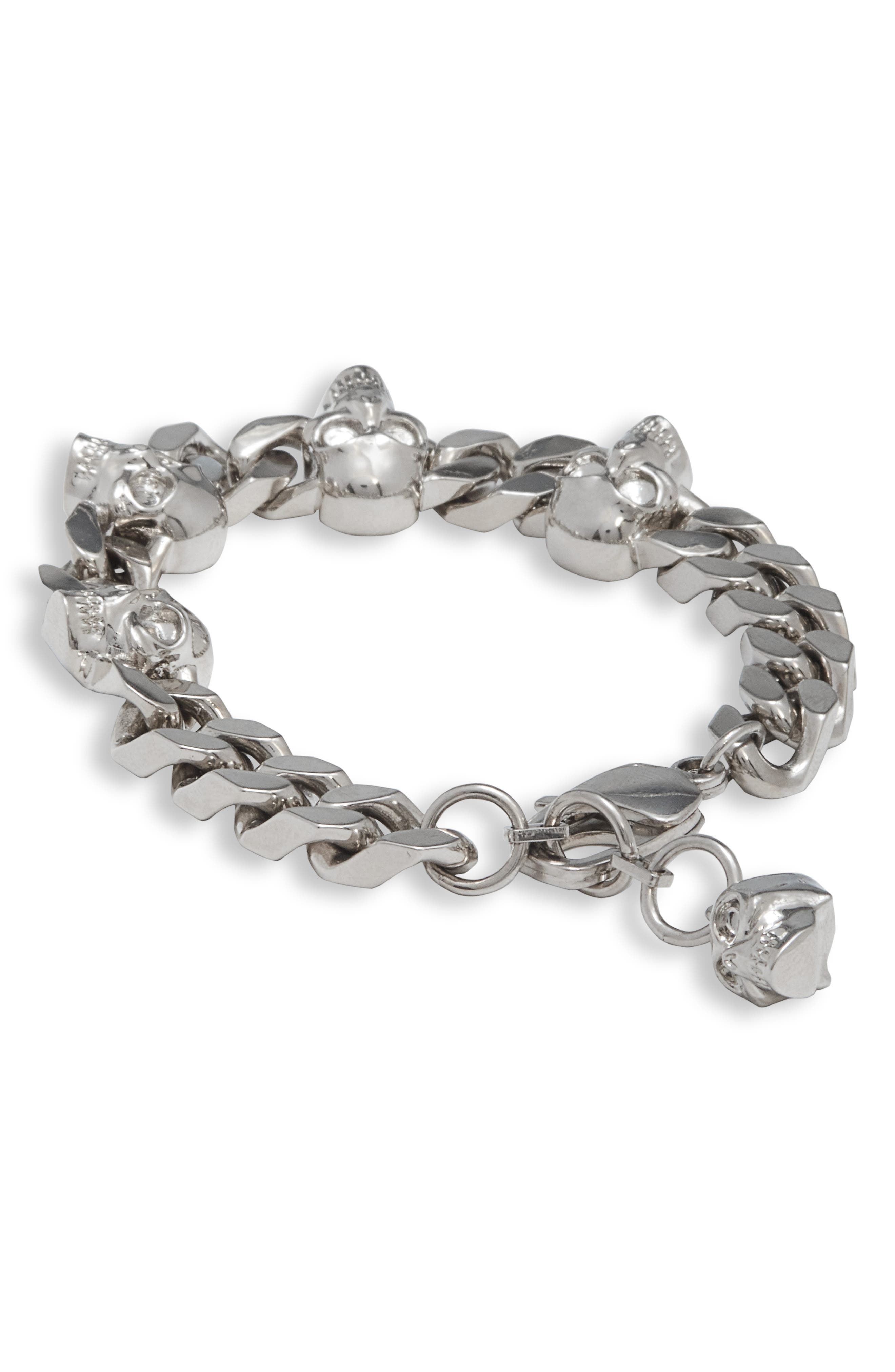 Alexander McQueen Skull Chain Bracelet in Palladium at Nordstrom - 2