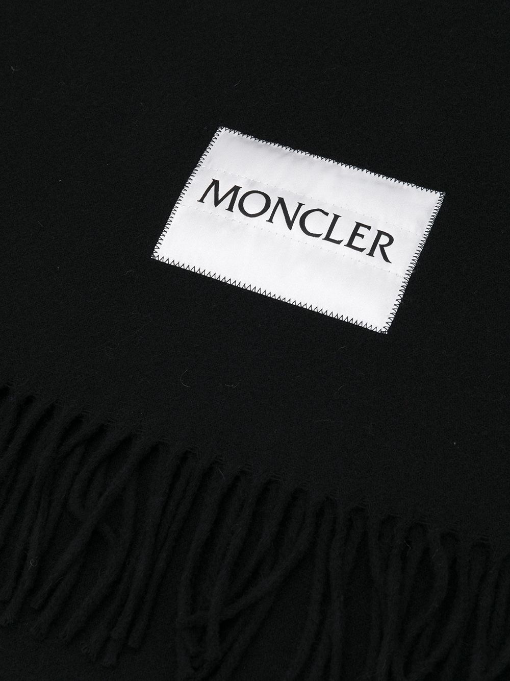 logo-patch fringed winter scarf - 3