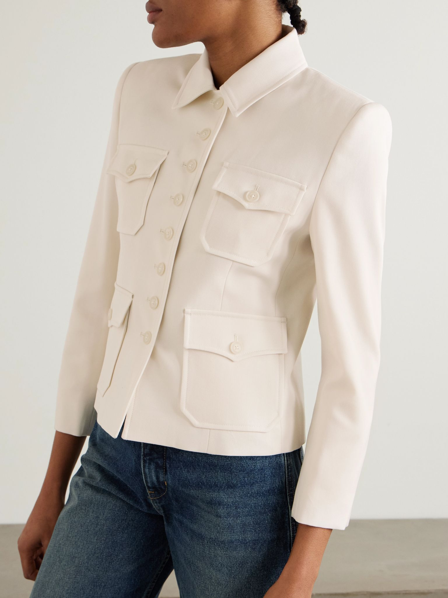 Jamison wool-twill jacket Ecru - 3