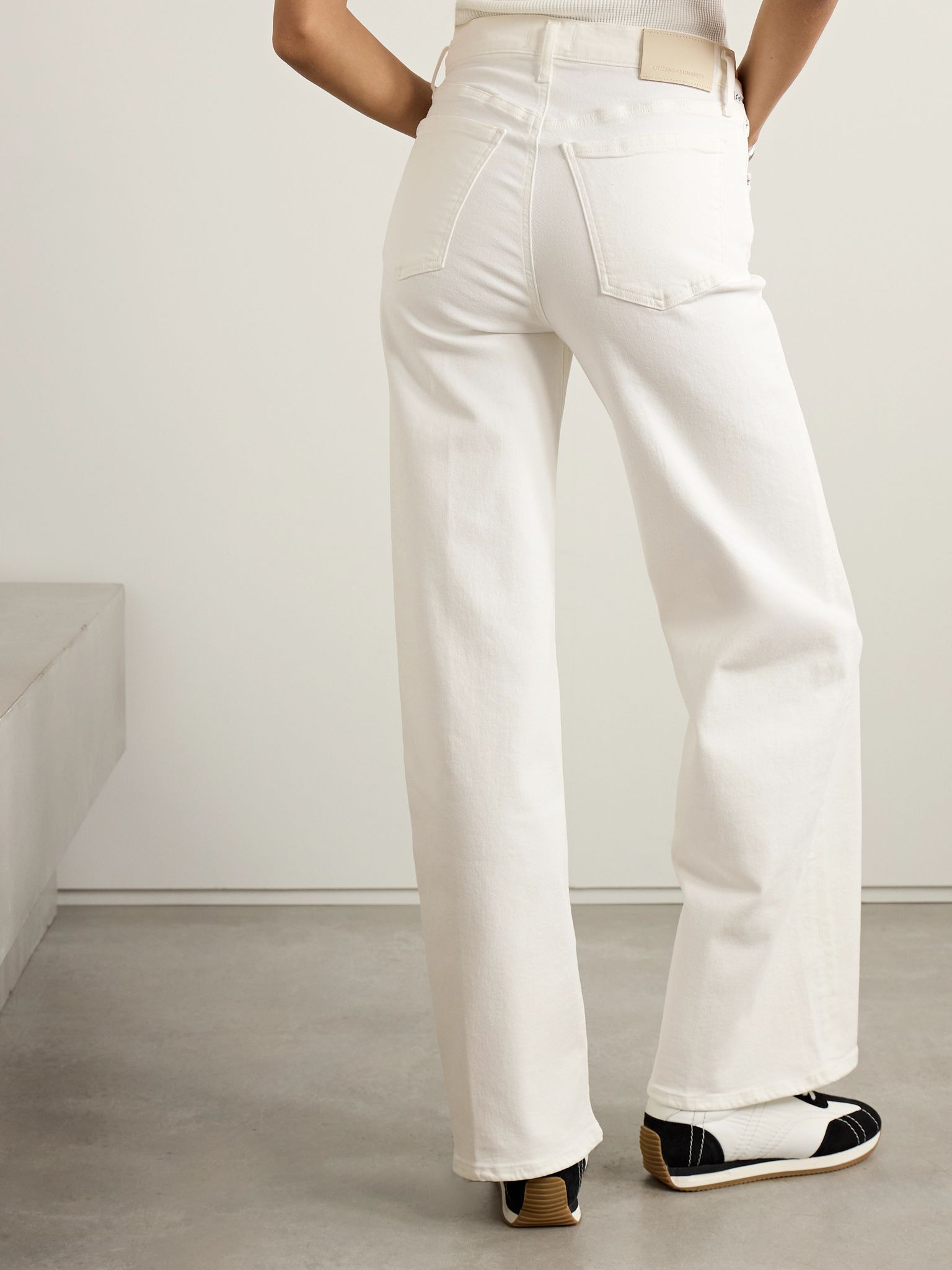 Lyra Long mid-rise wide-leg jeans White - 4