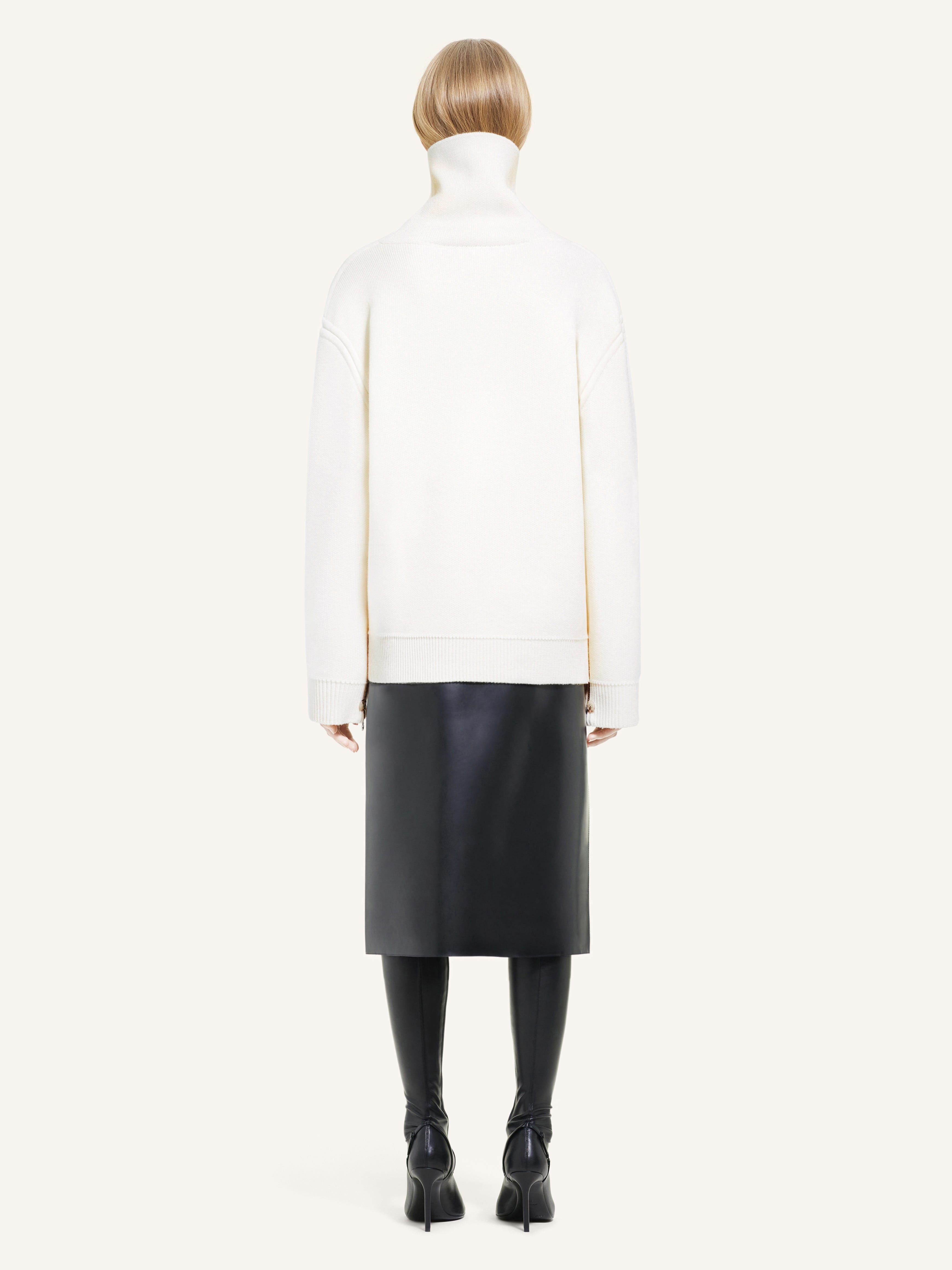 LATEX EFFECT OBLIQUE SKIRT - 4