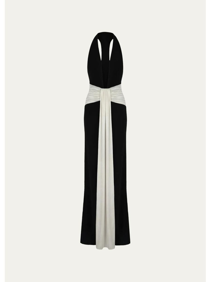 Siwa Plunging Draped Maxi Dress 1