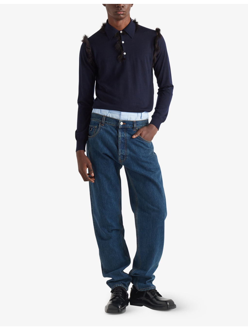 Branded-plaque five-pocket classic-fit jeans - 2