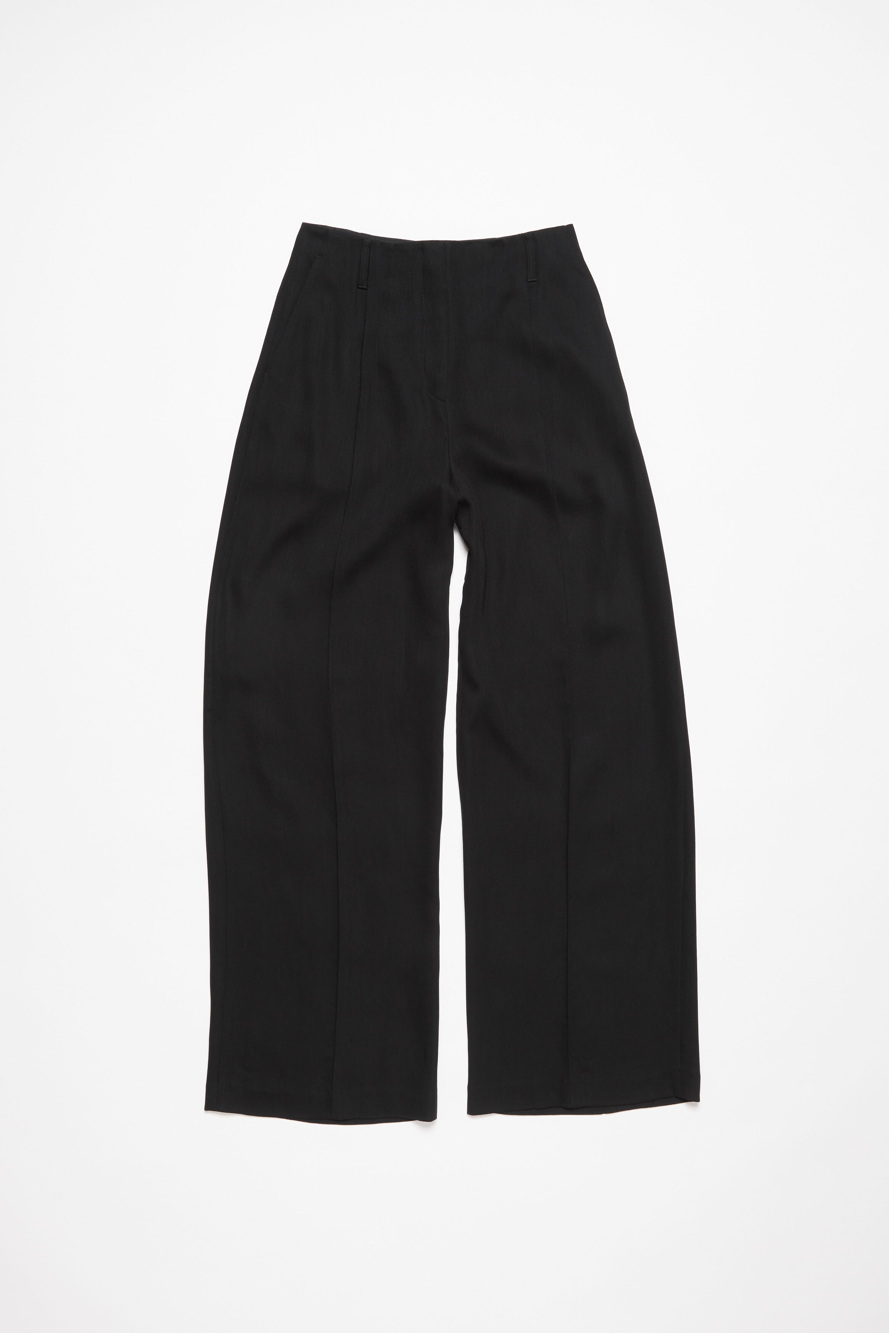 Tailored wool blend trousers - Black - 1