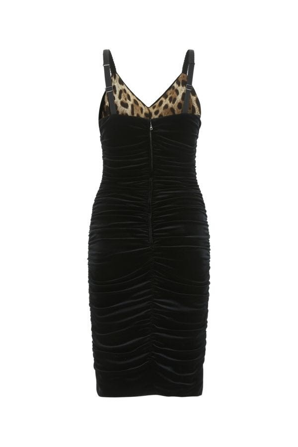 Dolce & Gabbana Woman Black Velvet Mini Dress - 2