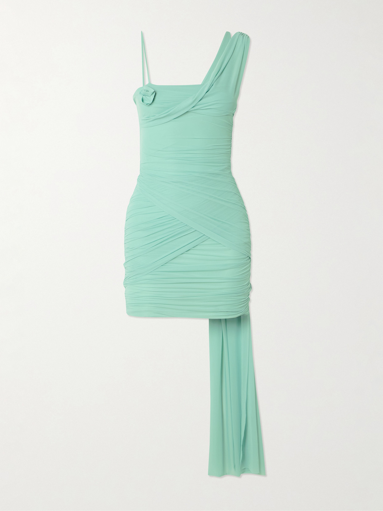 Hilvan Appliquéd Draped Ruched Stretch-jersey Mini Dress - 1