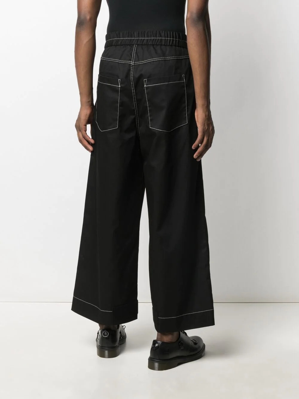 contrasting-stitch trousers - 4