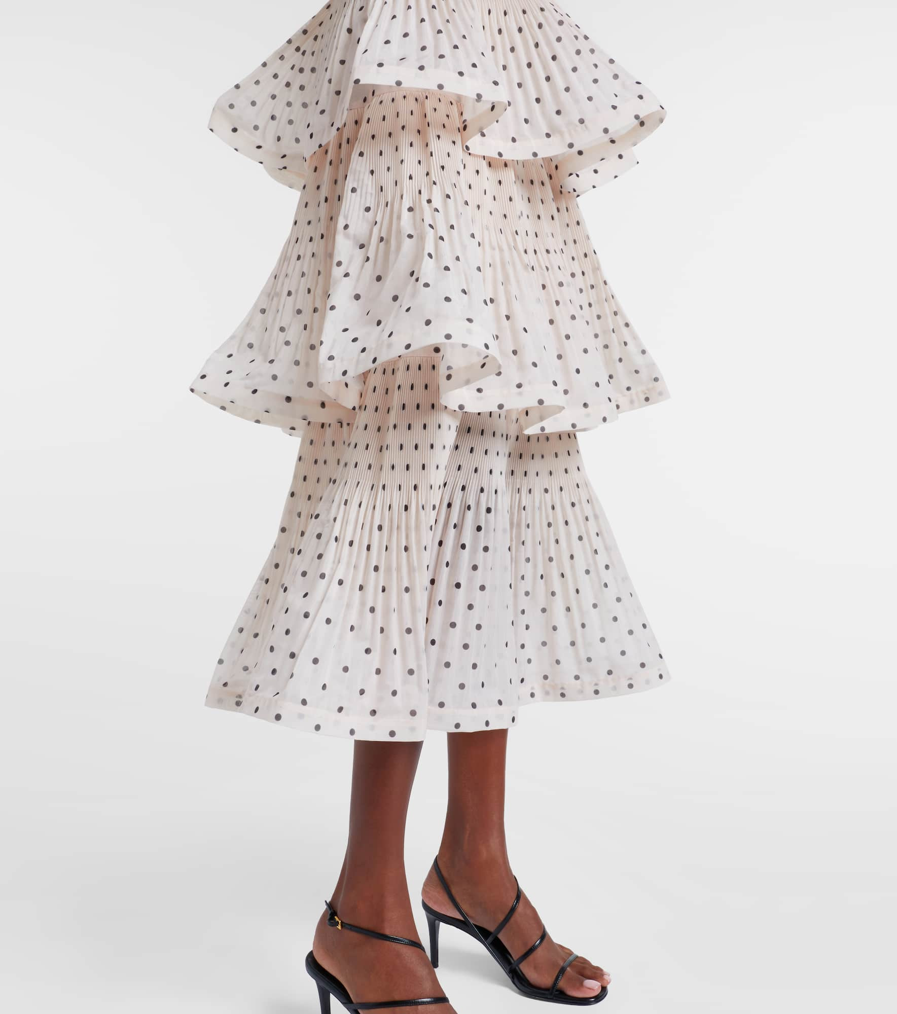 Polka-dot tiered midi dress - 5