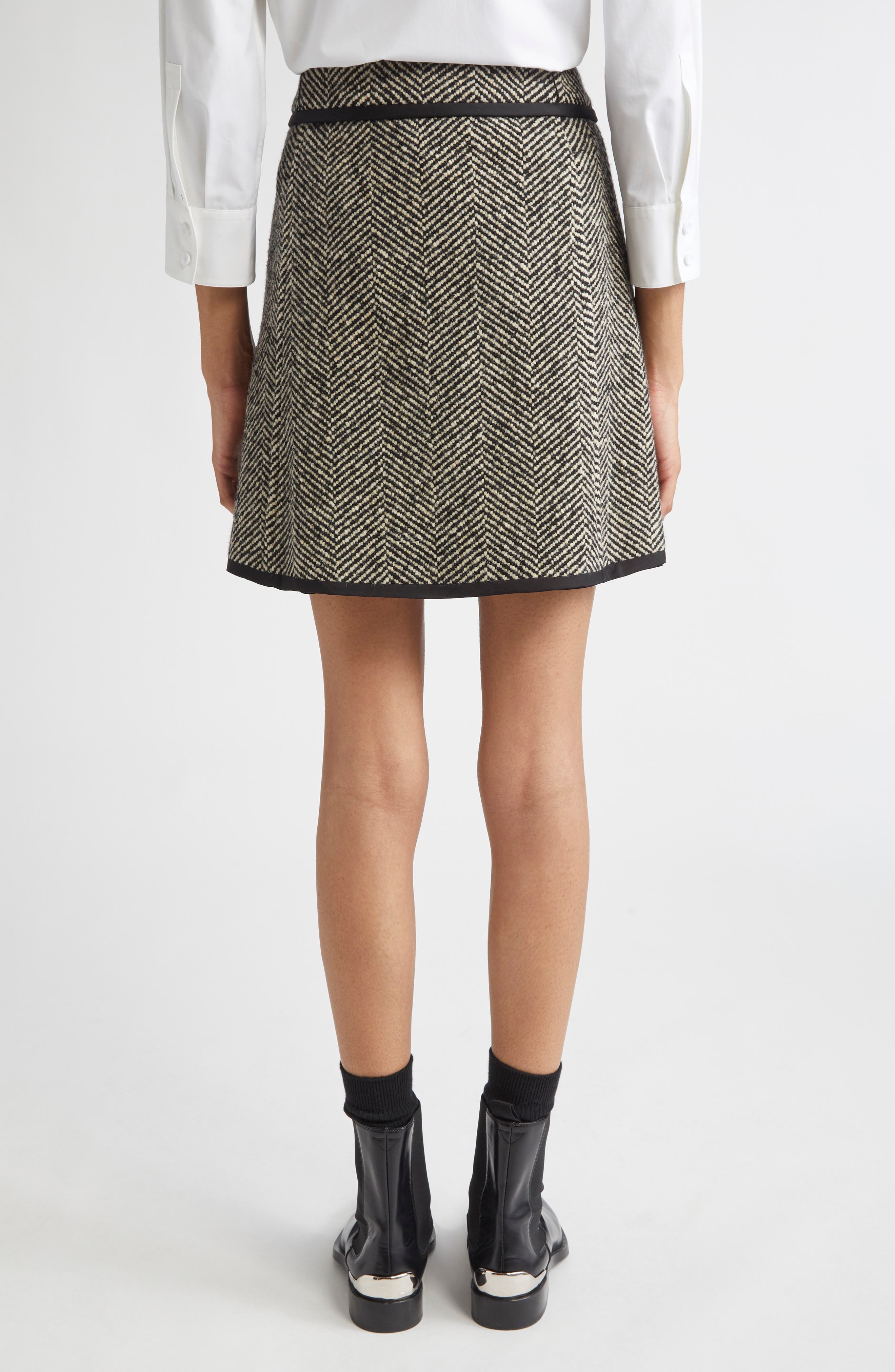 Jil Sander Herringbone Miniskirt in Military Speckle at Nordstrom - 3