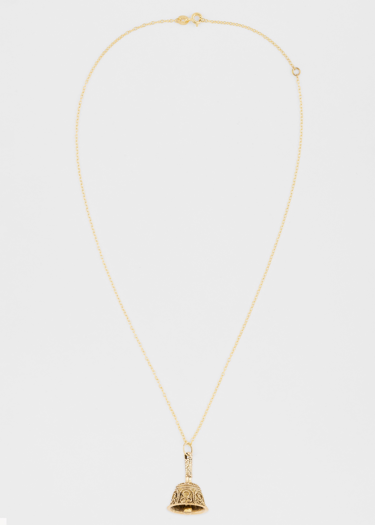 'Artfully Articulated Bell' Vintage Gold Necklace by Baroque Rocks - 2