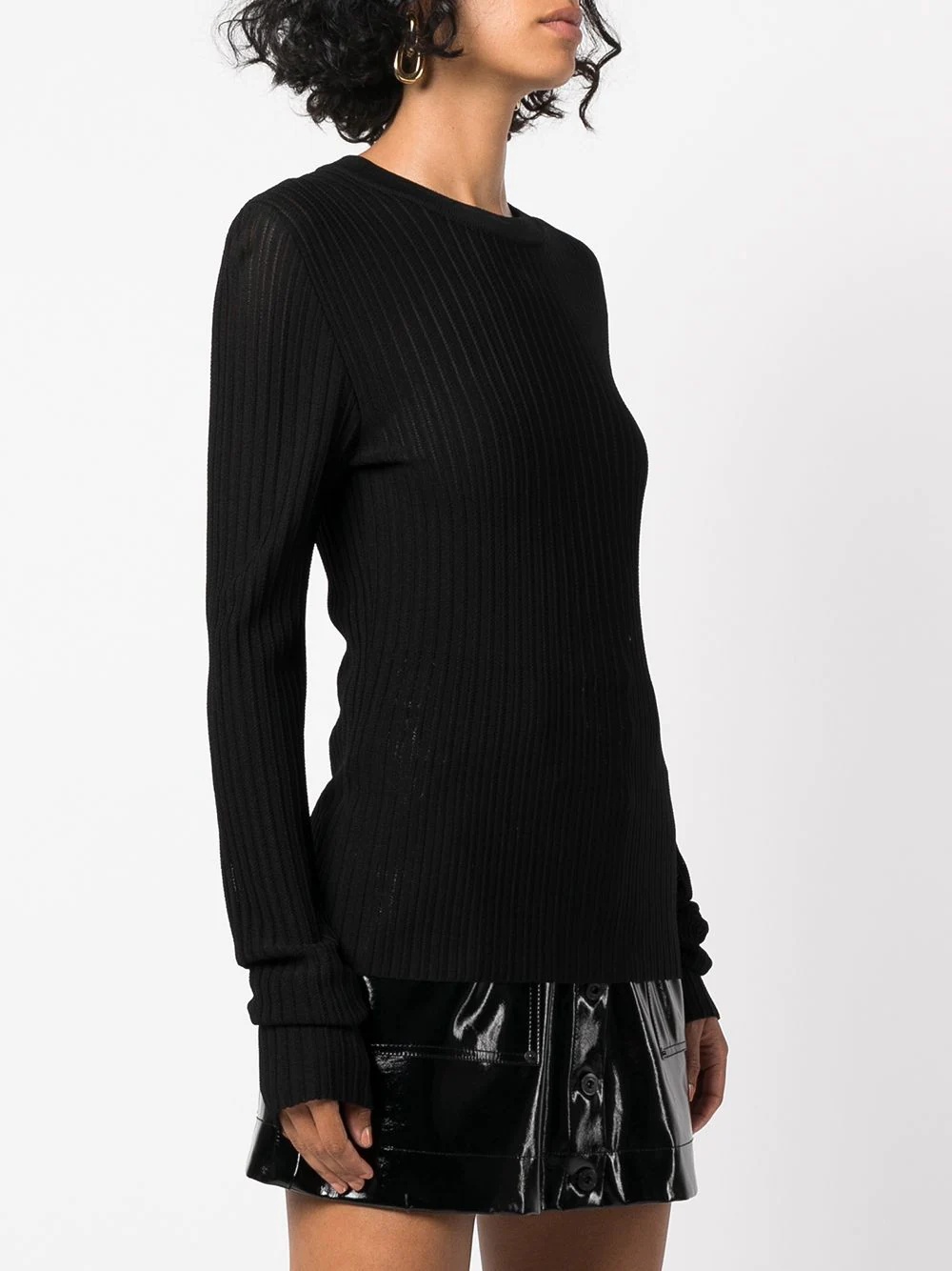 fine ribbed-knit jumper - 3