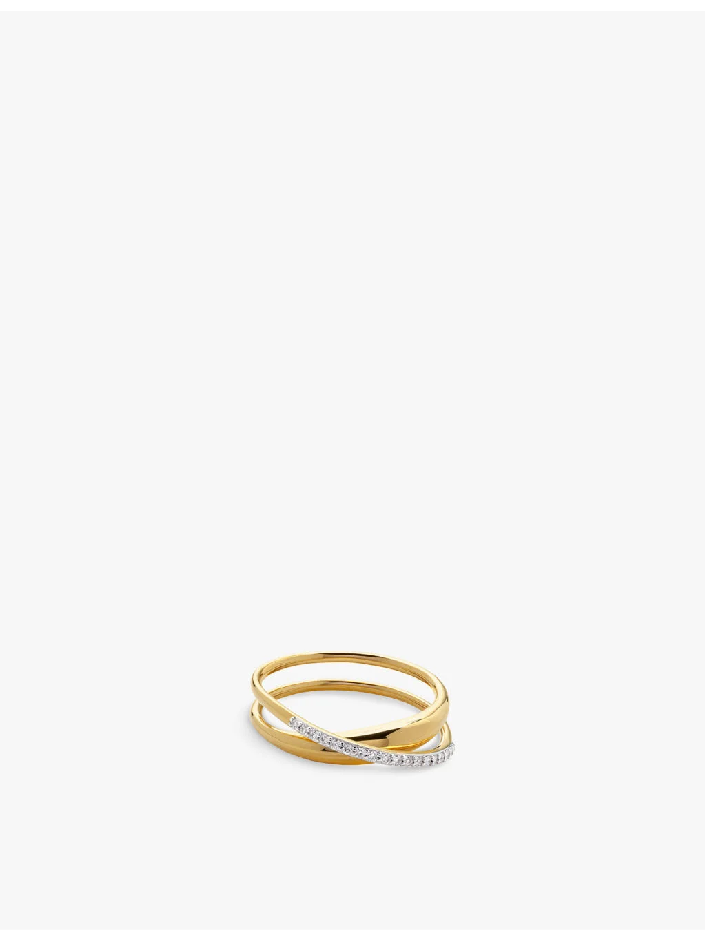 Nura Wrap 18ct yellow gold-plated vermeil sterling-silver and 0.108ct brilliant-cut lab-grown diamon - 1