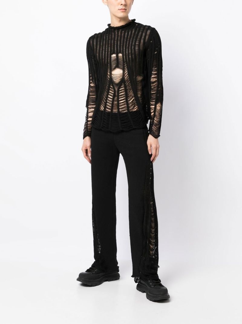 distressed Float knitted trousers - 3