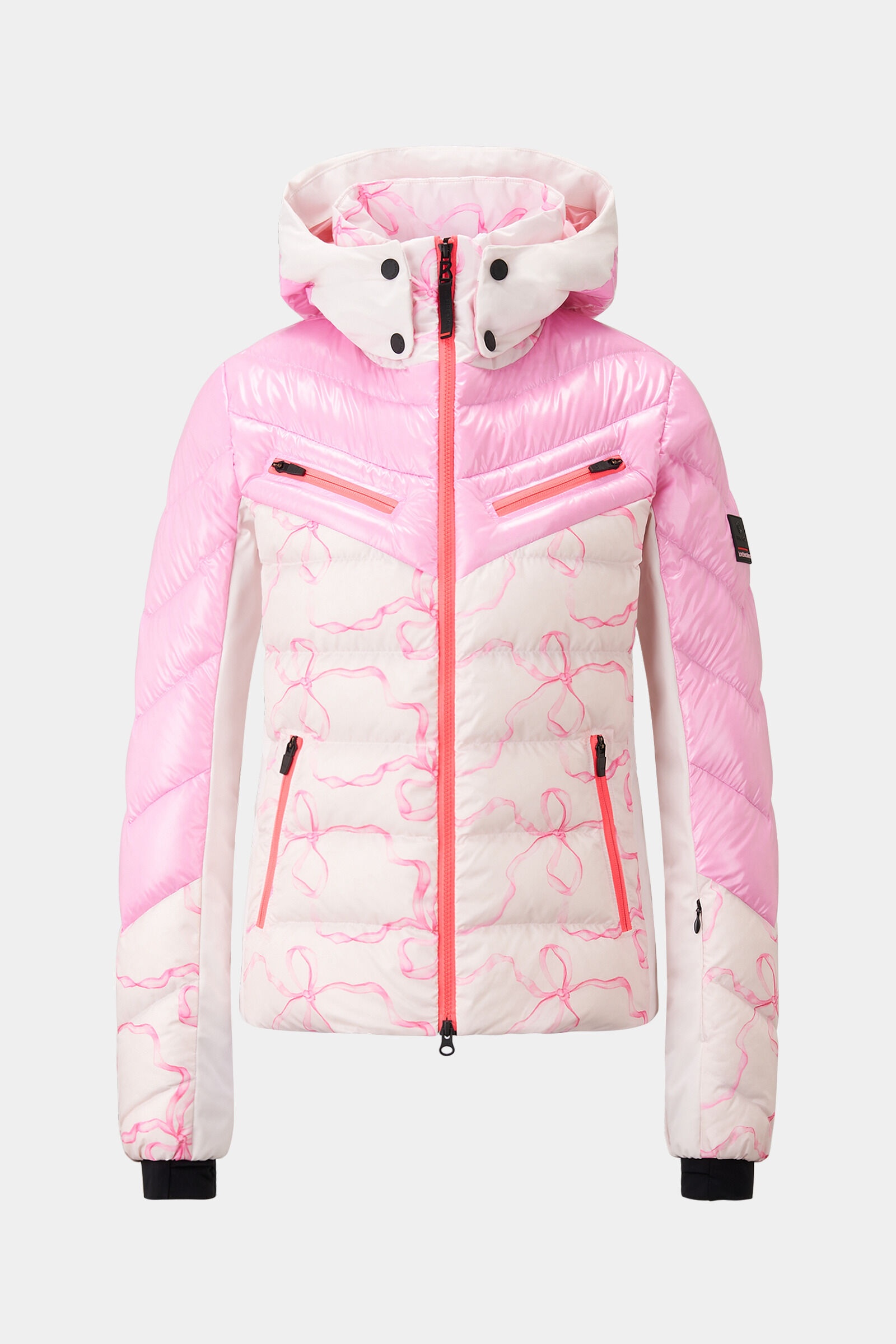 Farina Down ski jacket in Pink/Off-white - 8