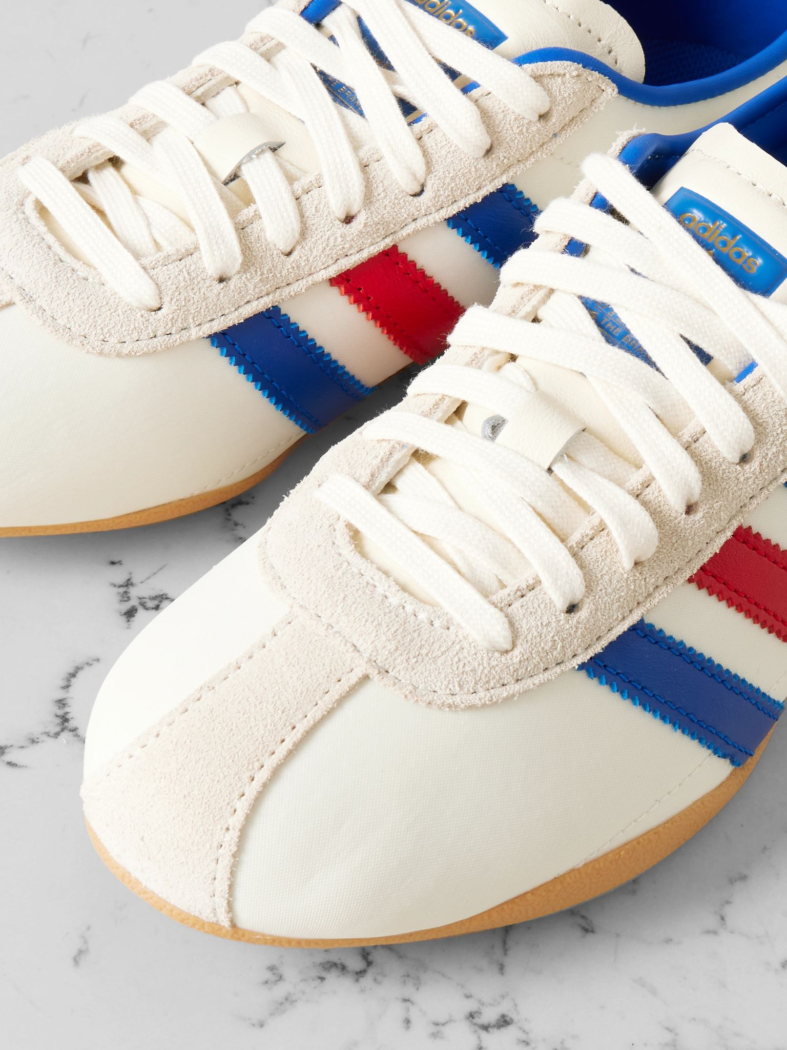 Tokyo leather and suede-trimmed mesh sneakers White - 4