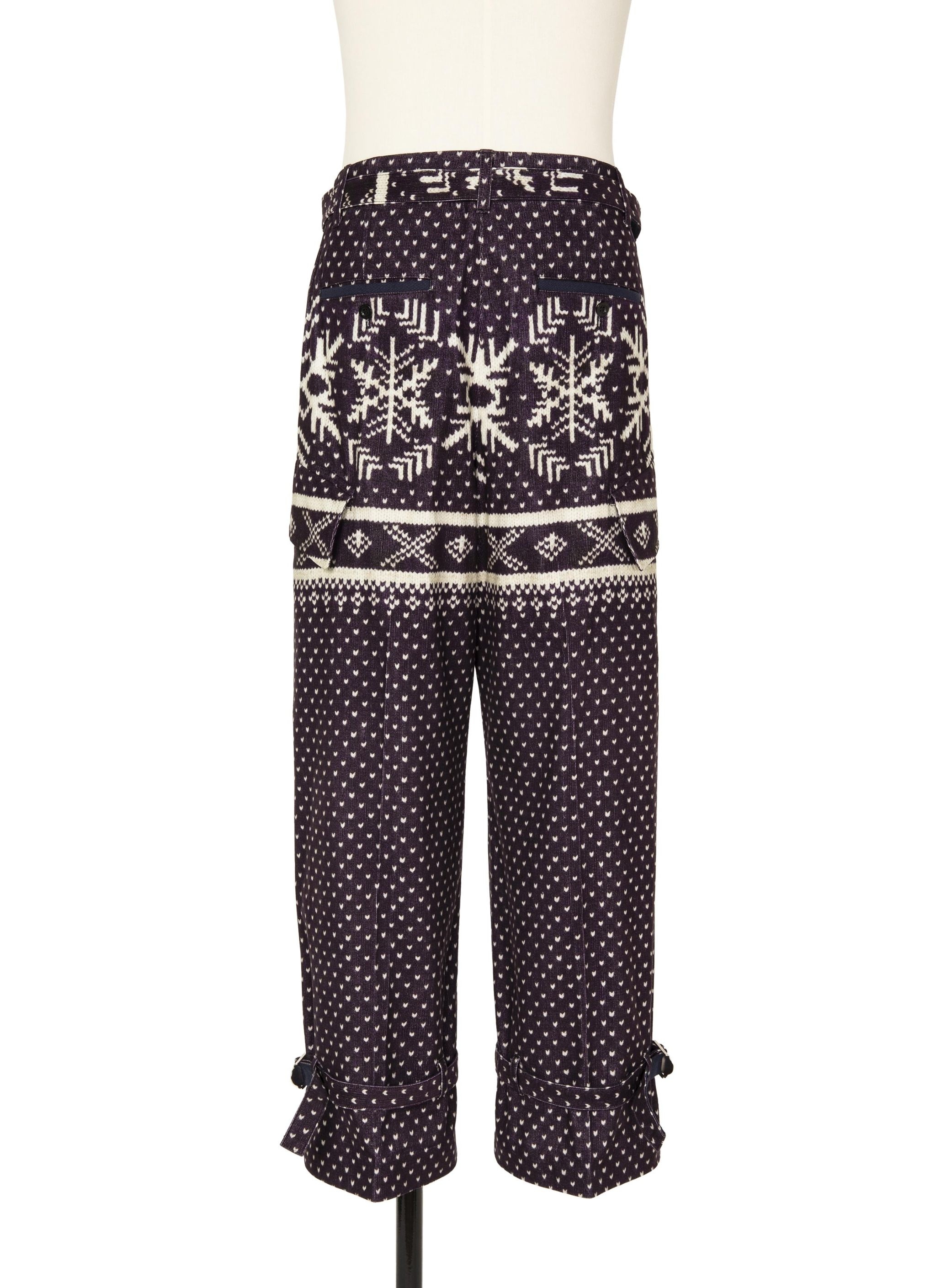 Pattern Knit Print Pants - 3
