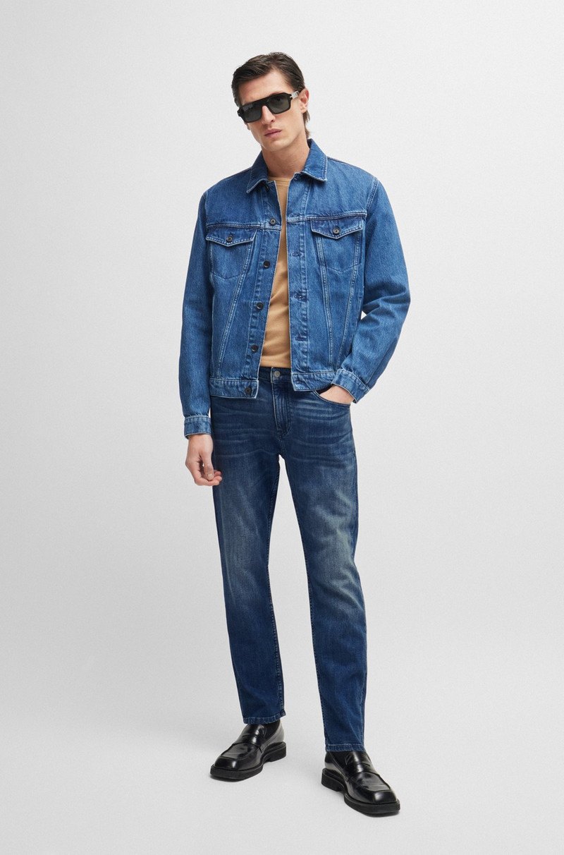 BOSS SLIM-FIT JEANS IN BLUE MECHANICAL-STRETCH DENIM outlook