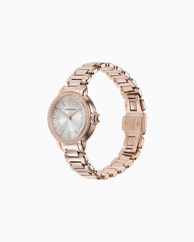 EMPORIO ARMANI THREE-HAND ROSE GOLD-TONE STAINLESS STEEL WATCH outlook