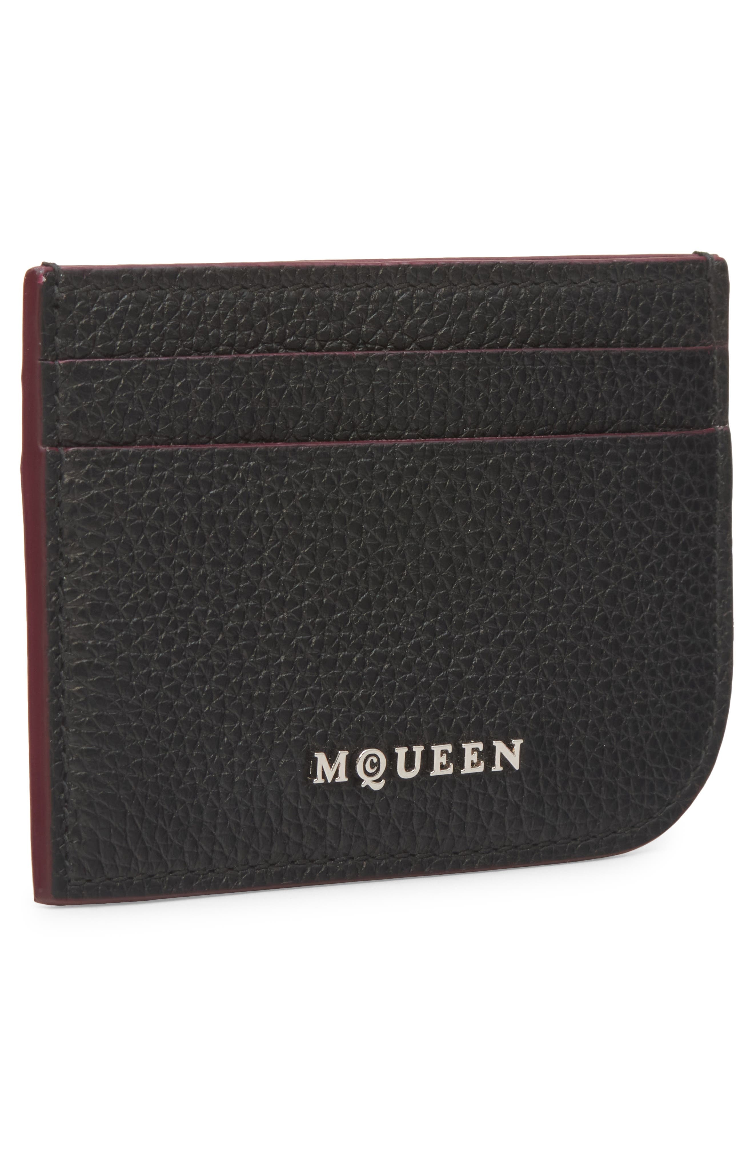 McQueen Sling Card Case in 1000 Black/Silver at Nordstrom - 2