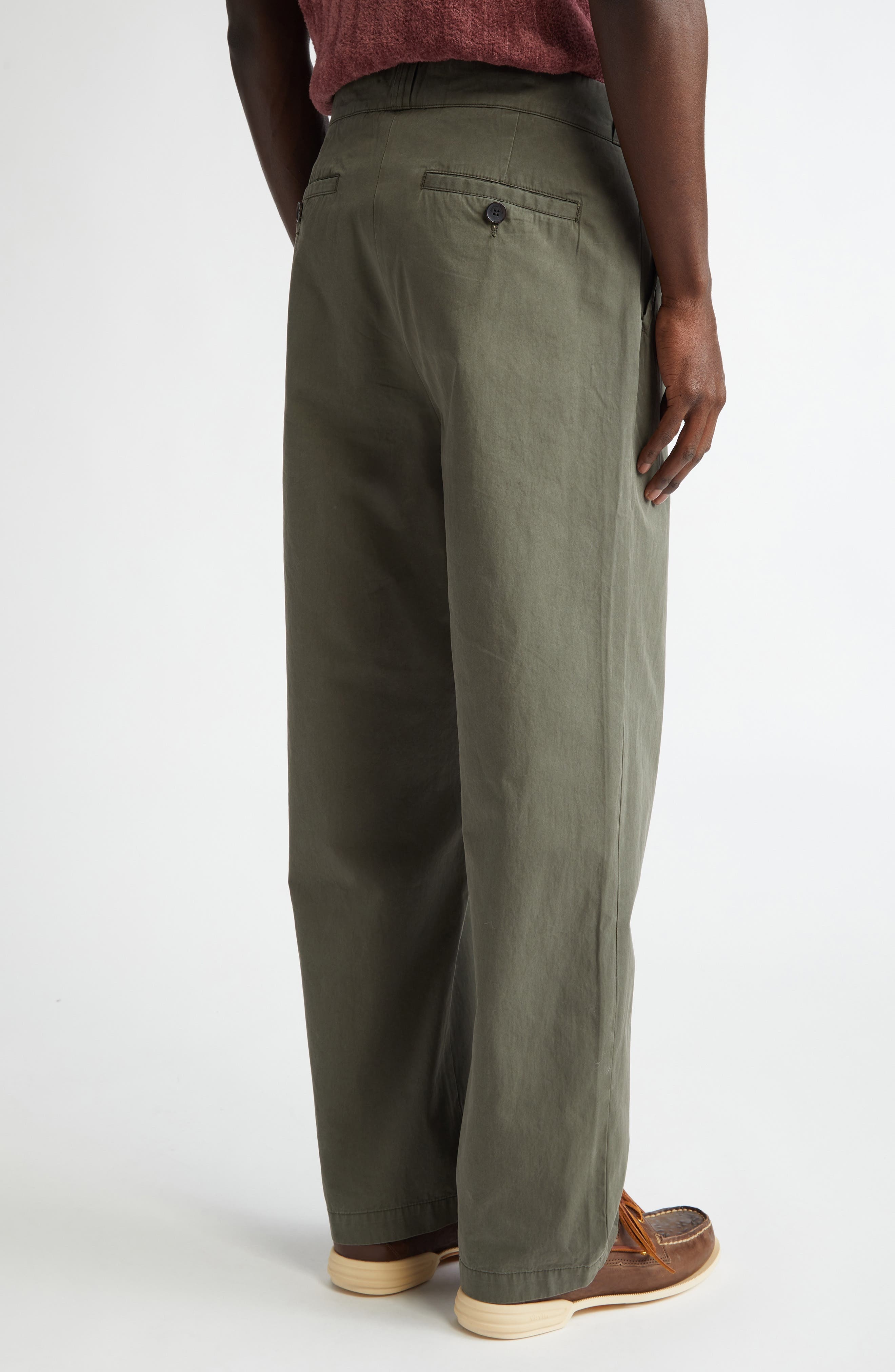 The Elder Statesman Norm Workwear Wide Leg Pants in New Olive at Nordstrom - 2