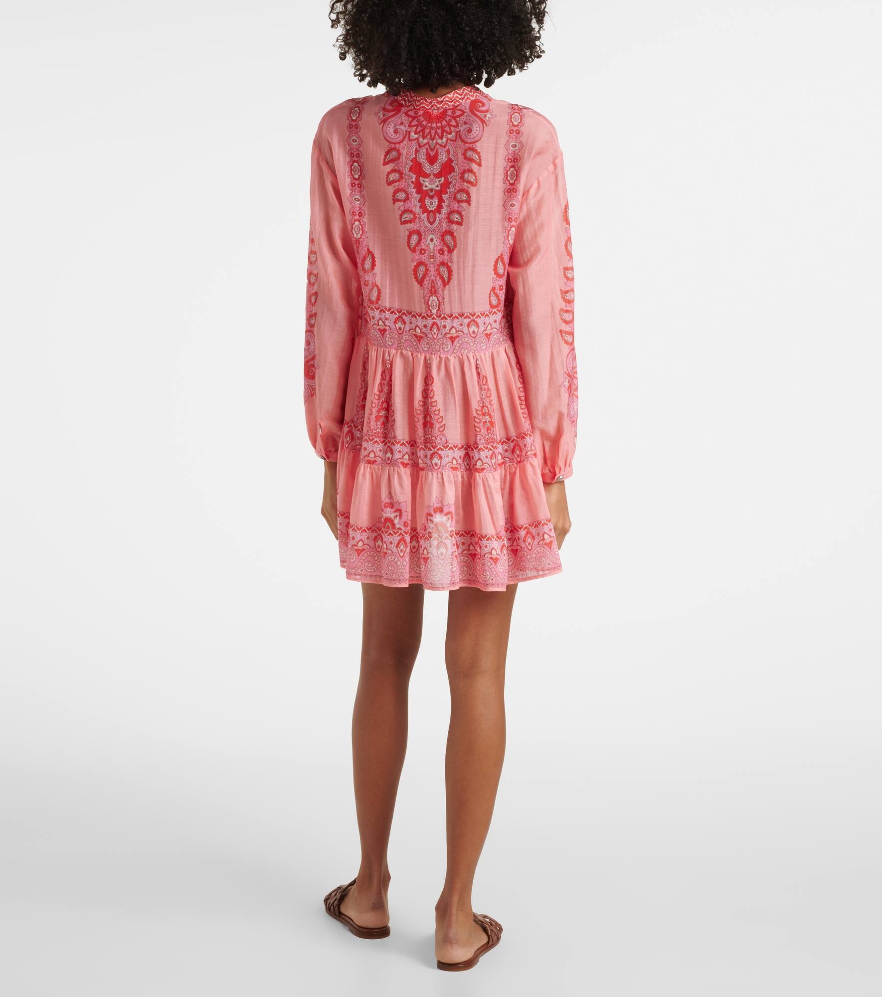 Printed cotton and silk minidress - 3