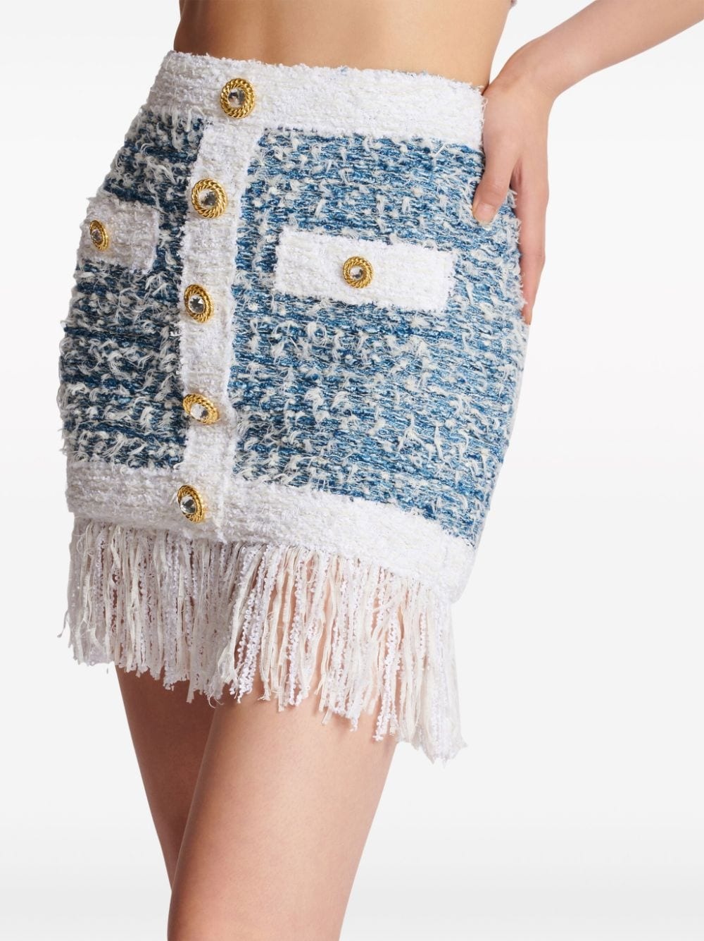 fringed tweed miniskirt - 6