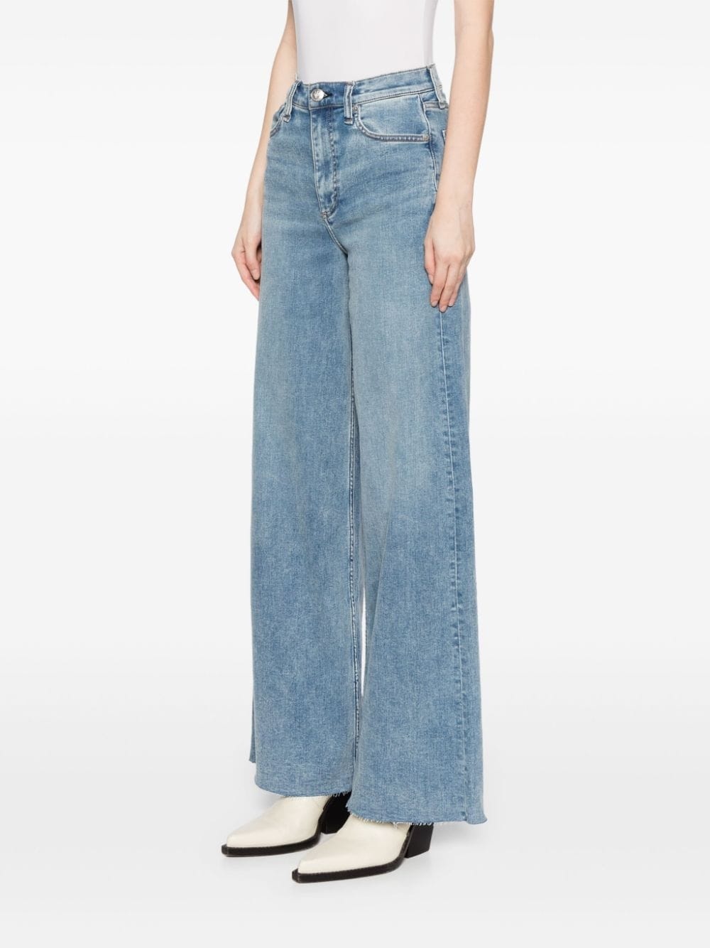 embroidered logo jeans - 3