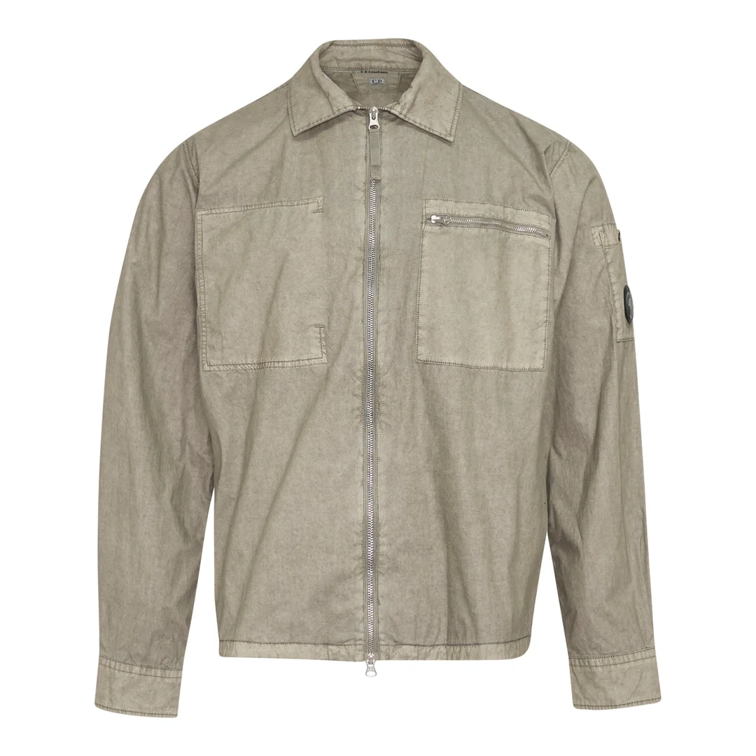 Cotton Resined Zip Overshirt - 1