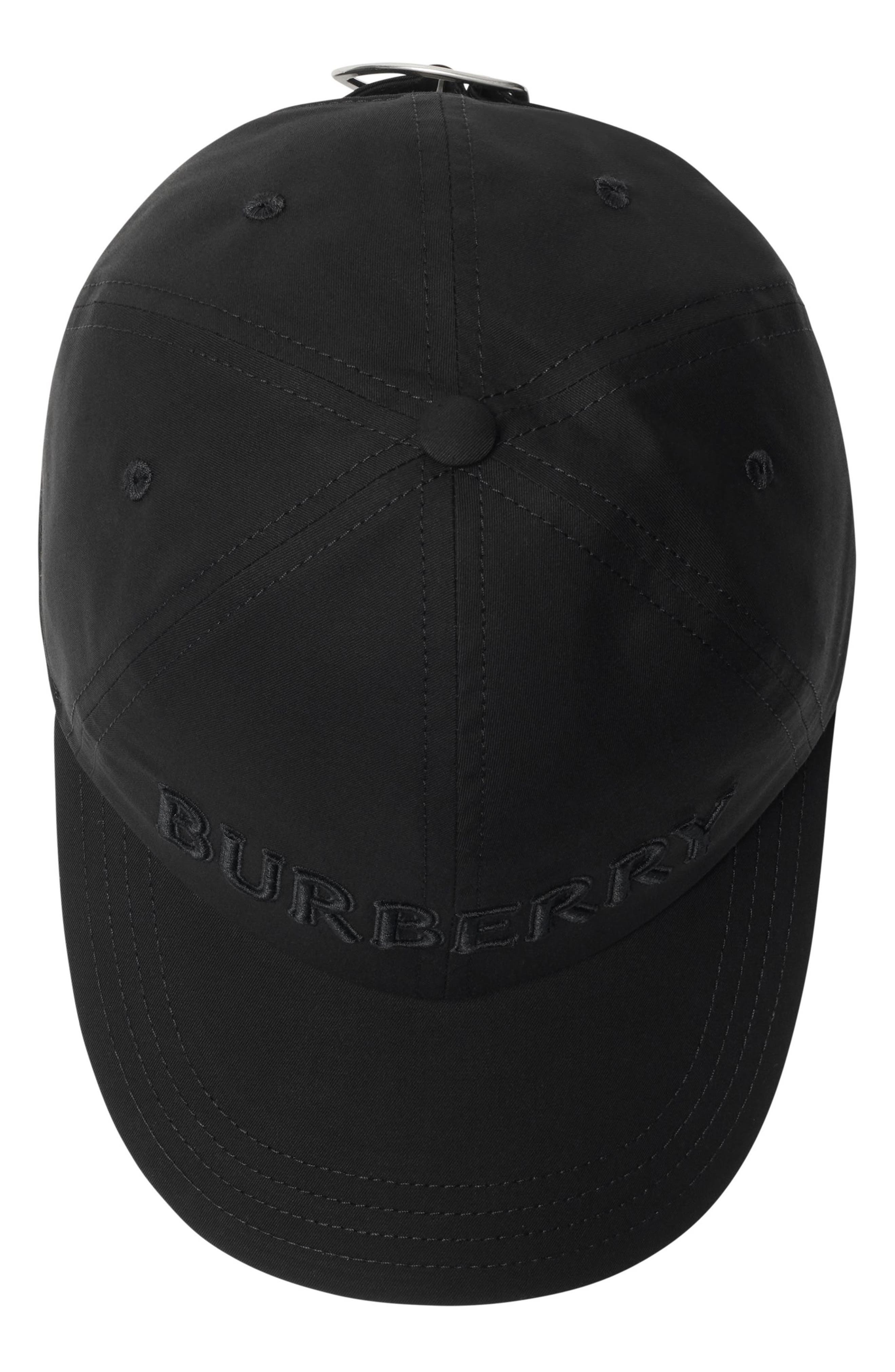 burberry Embroidered Logo Cotton Gabardine Baseball Cap in Black at Nordstrom - 4
