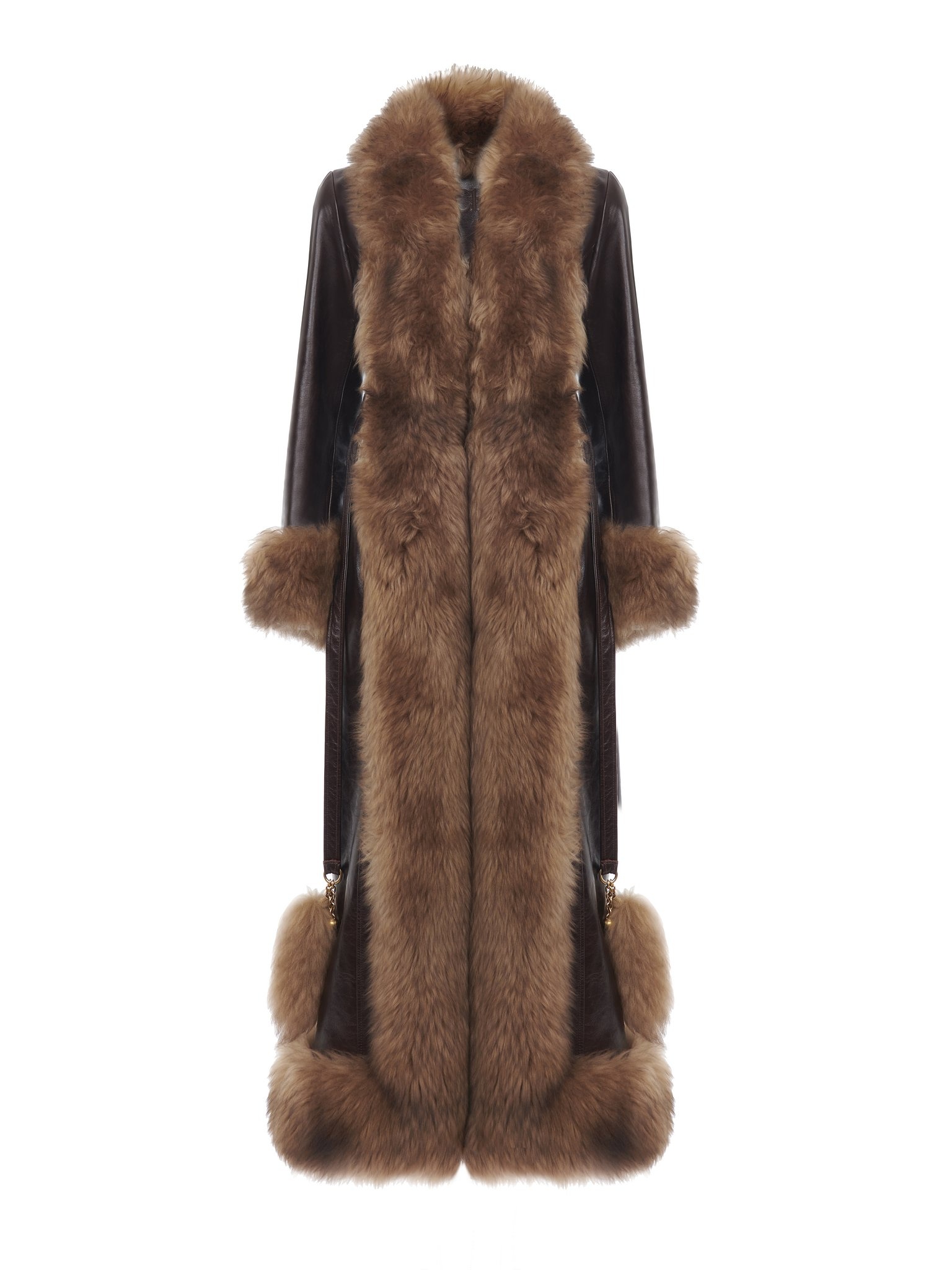 LONG COLUMN COAT IN LEATHER - 1