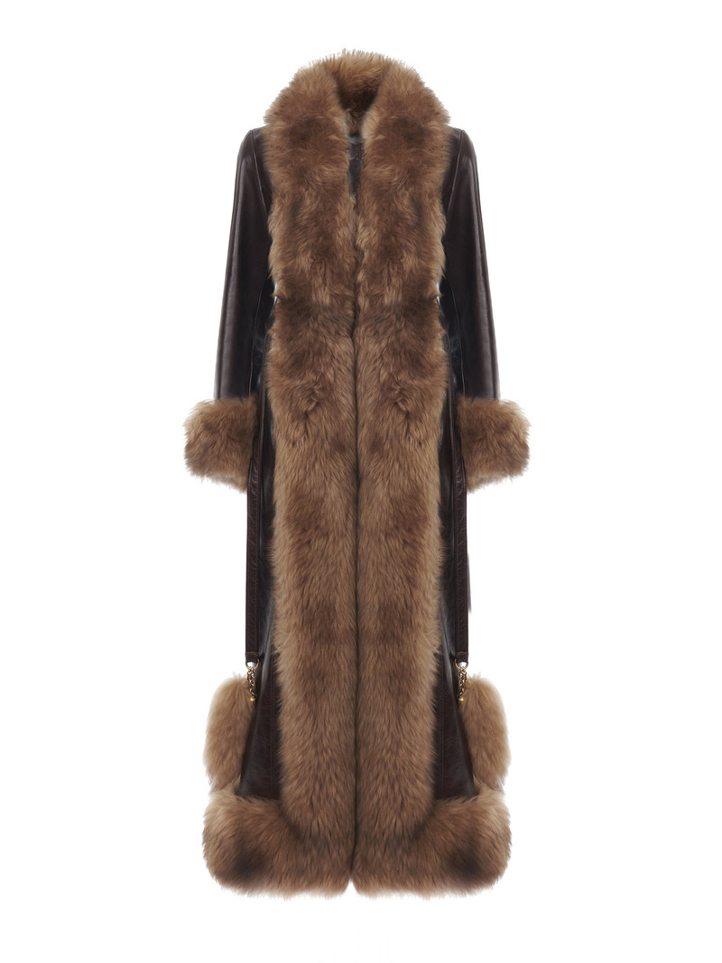 LONG COLUMN COAT IN LEATHER 1