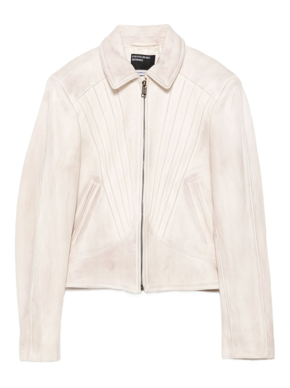 pleated lambskin jacket - 1