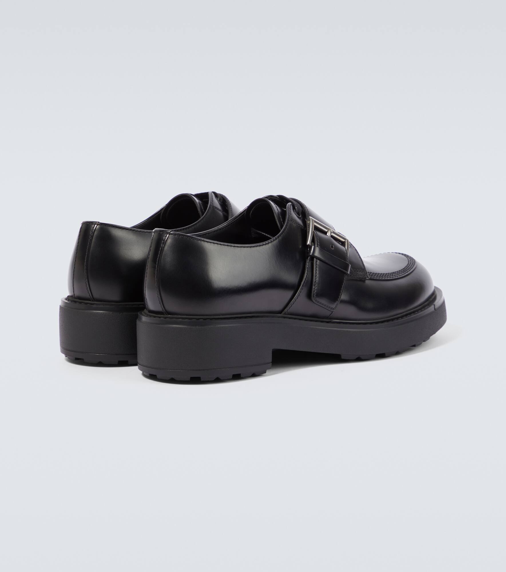 Brushed leather lace-up derbies - 6