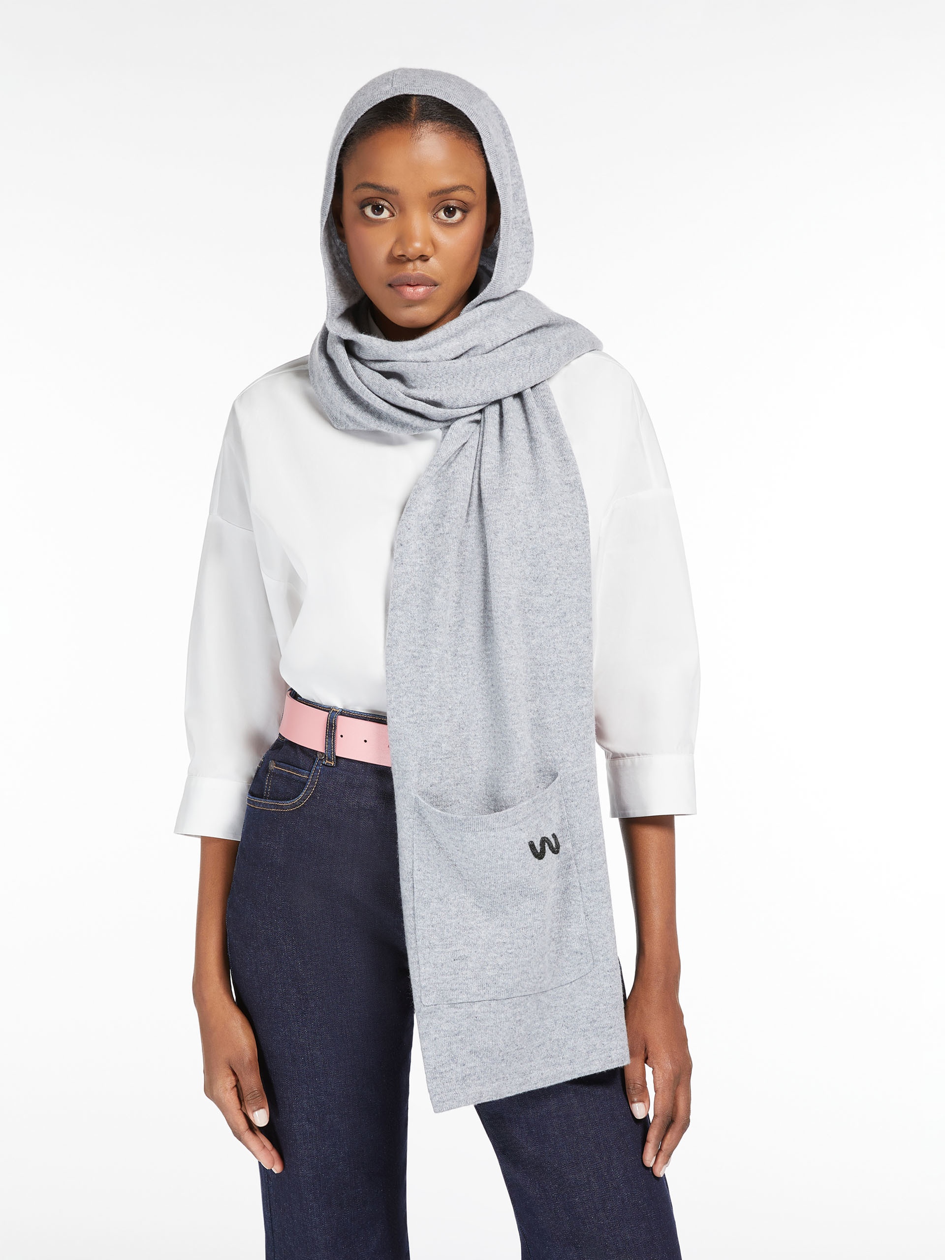 DELFINO Hooded cashmere shawl - 5