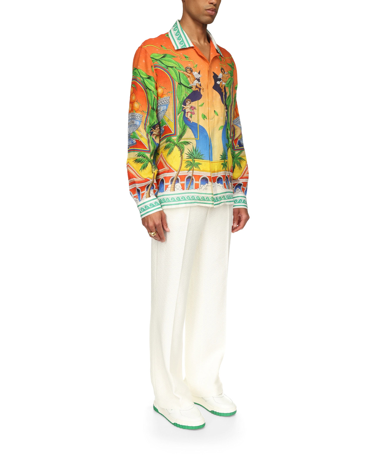 Trophy Orange Linen Shirt | Casablanca Paris - 3