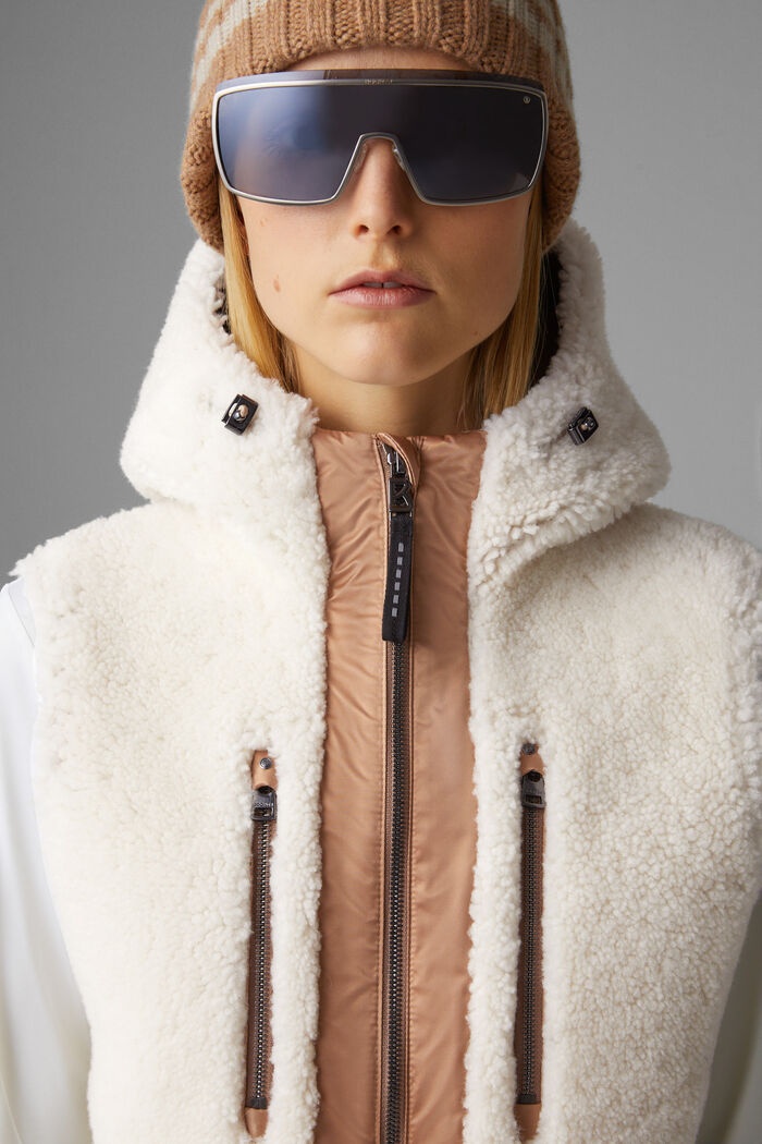 Katia Lambskin waistcoat in Off-white/Camel - 7