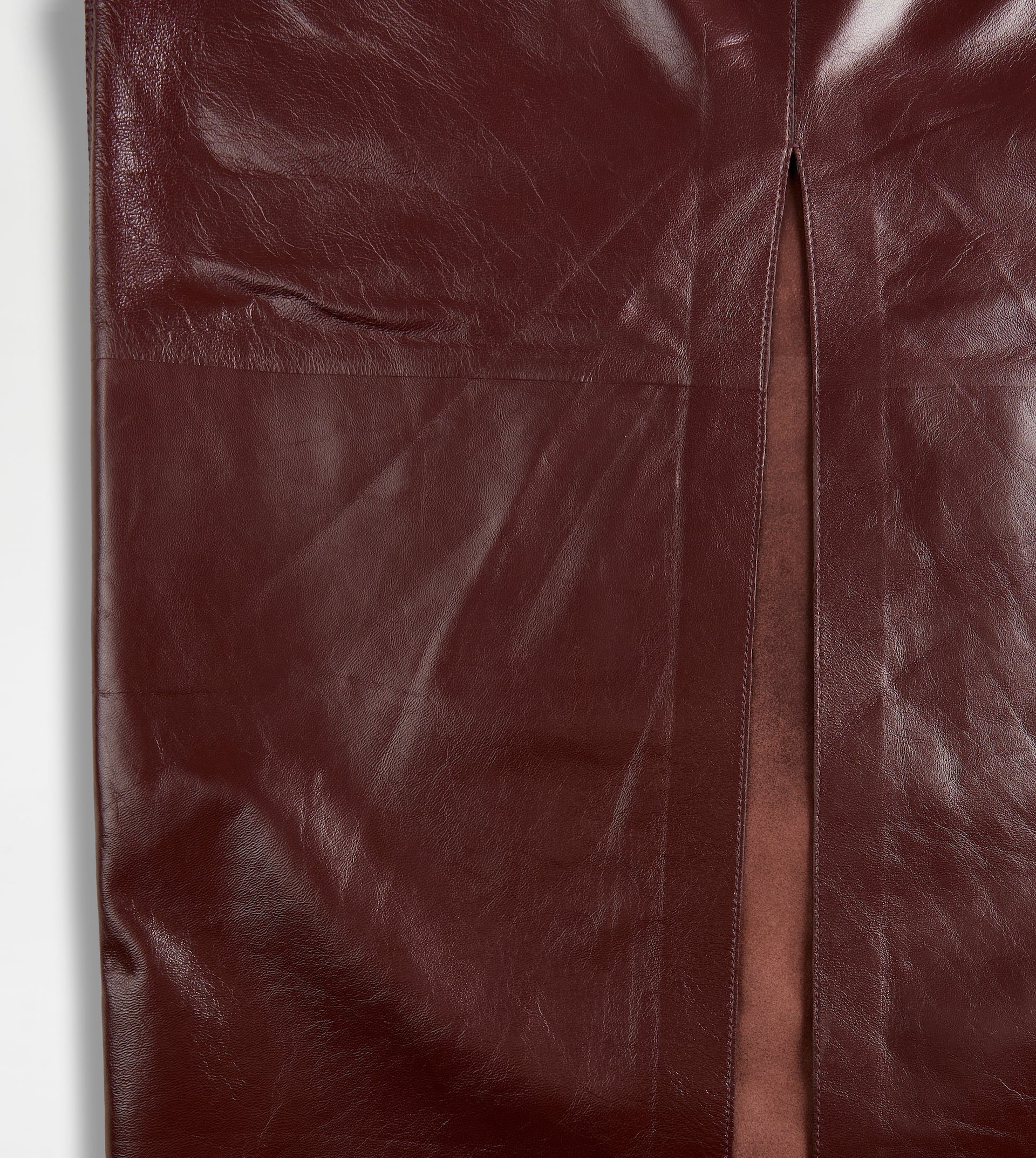 SKIRT IN LEATHER - BROWN - 9