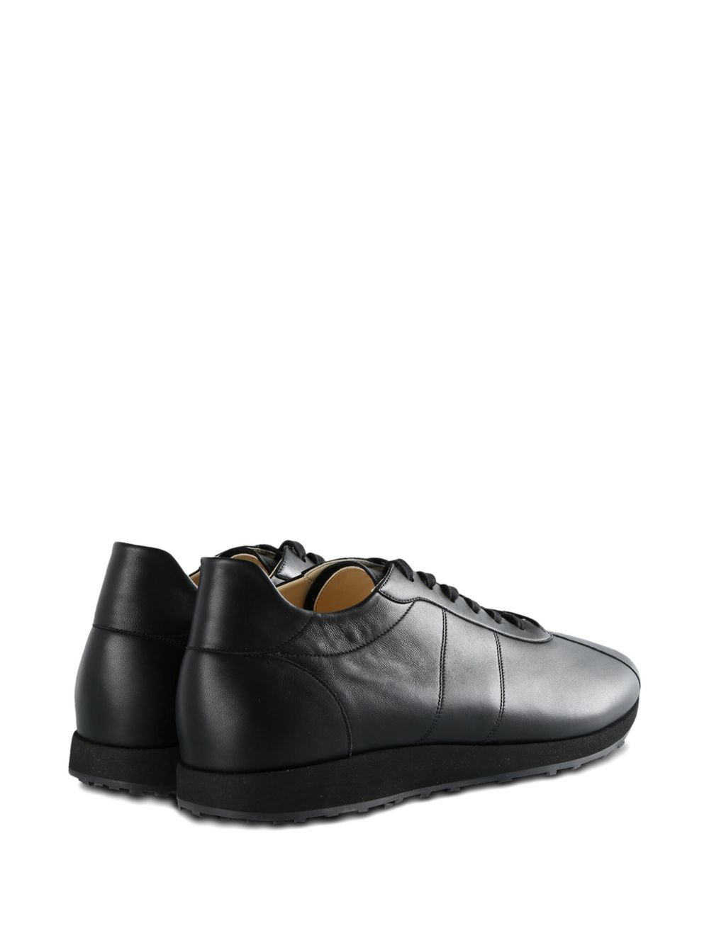 leather lace-up sneakers - 3