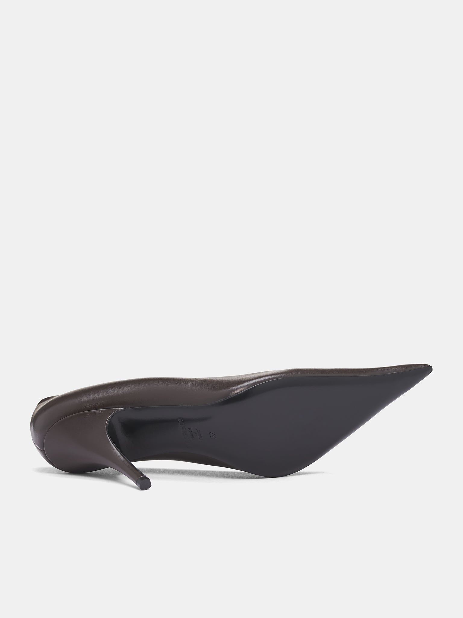 Brown Leather Sharp Pumps - 6