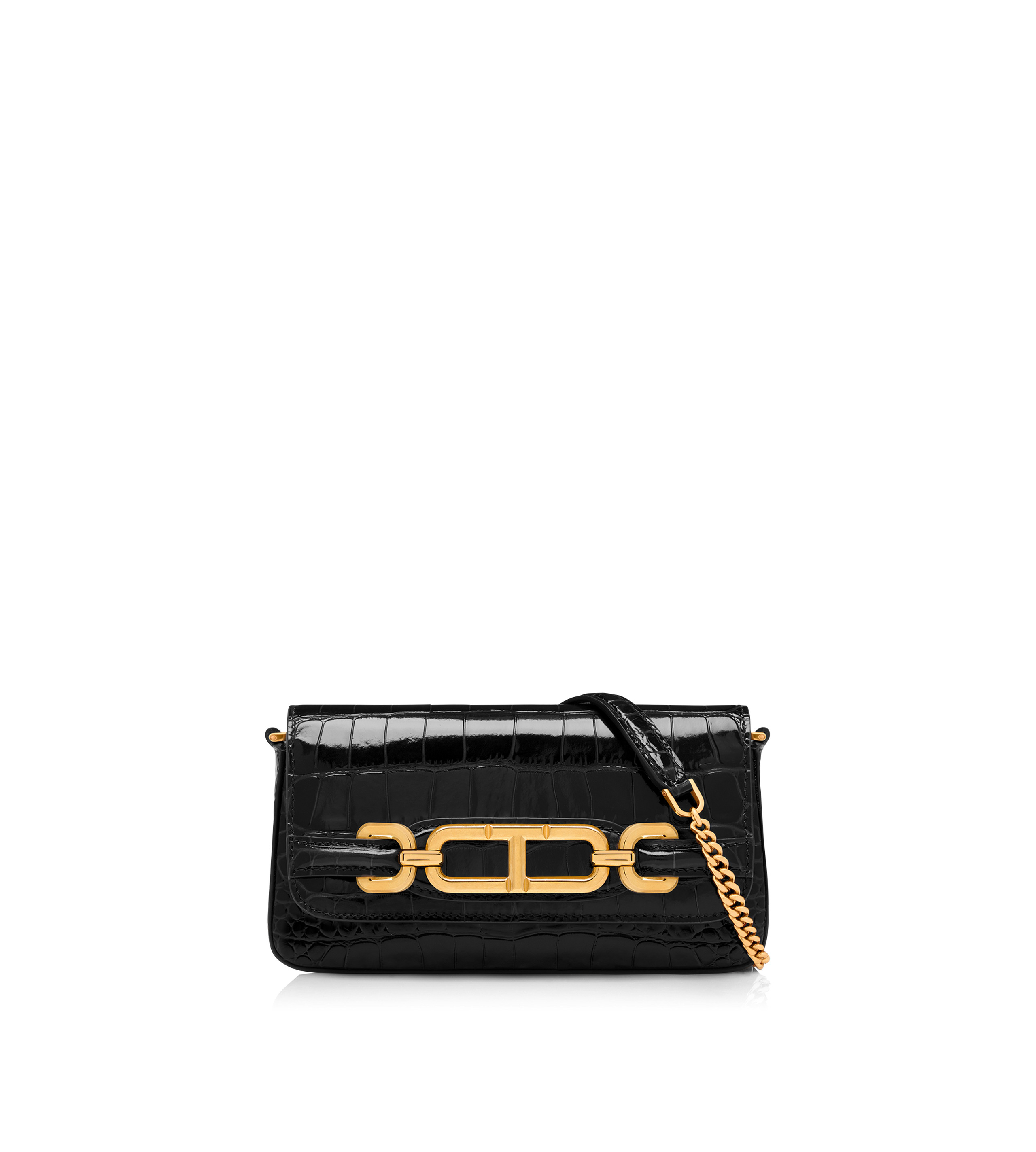 【関税&送料込】Tom Ford Whitney Mini Crocodile Embossed Lea Gray Whitney mini croc-effect leather shoulder bag | TOM