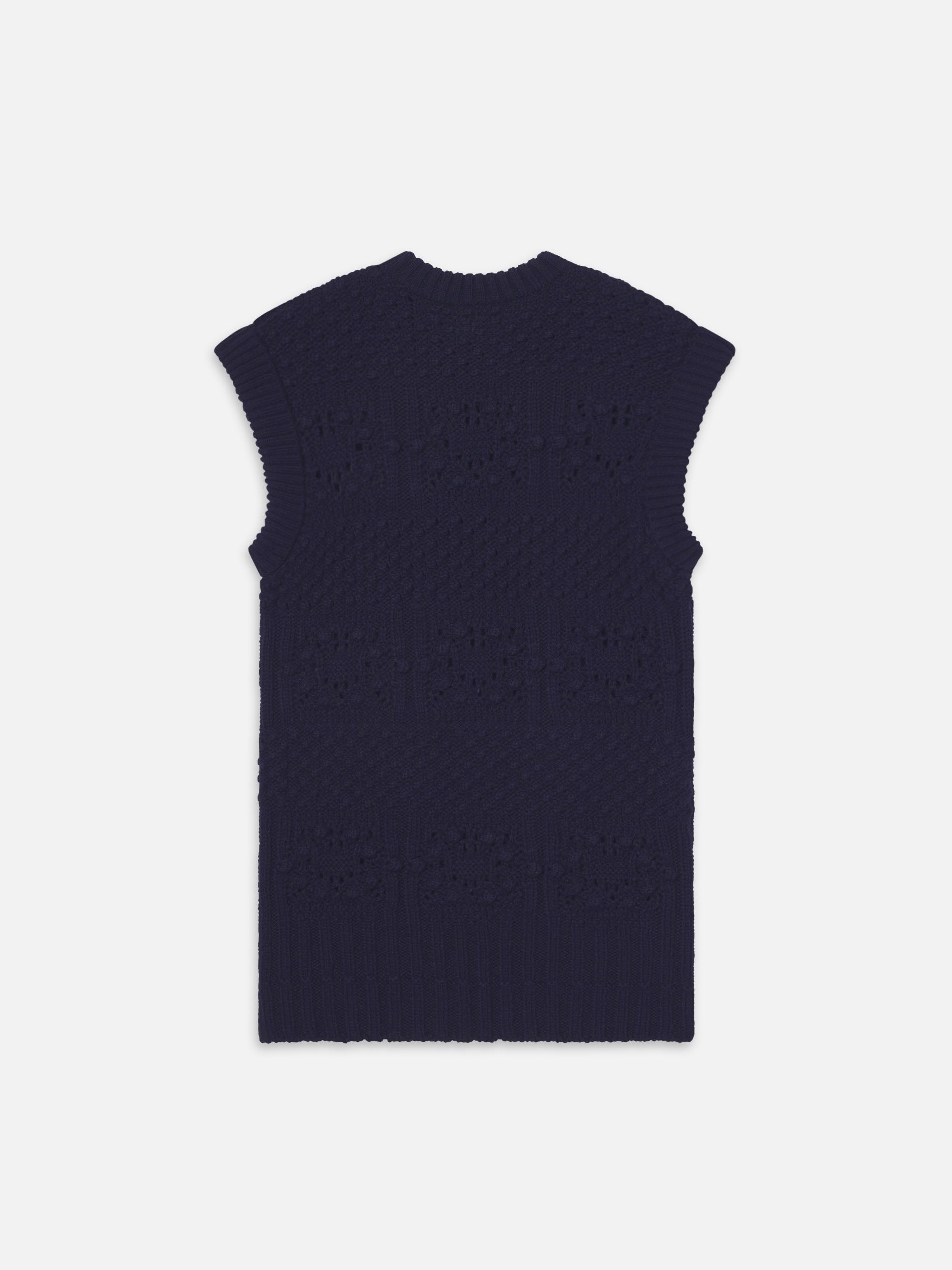 Knitted Vest Dress in Navy - 4