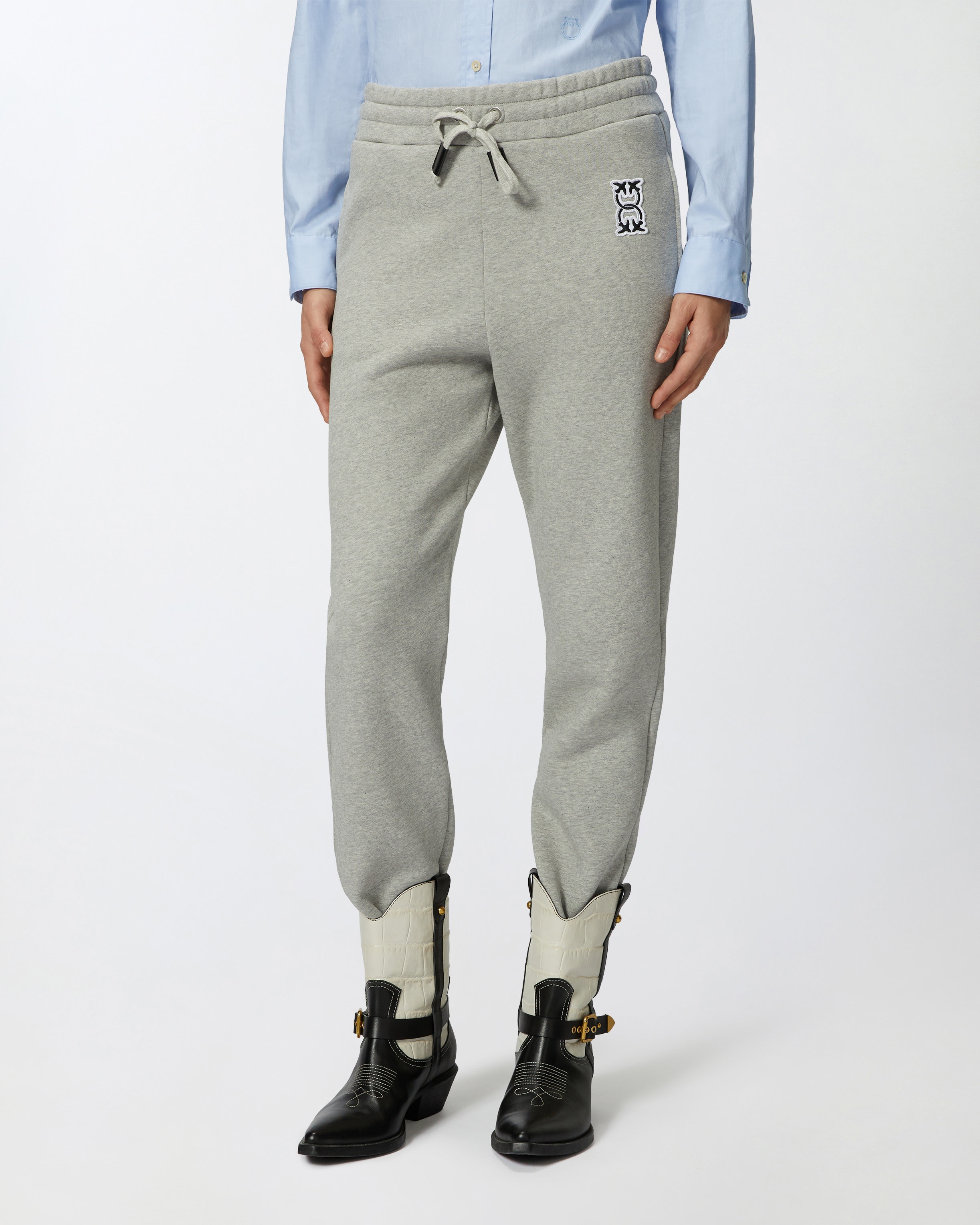 SPORTY JOGGERS WITH LOGO PATCH - 3