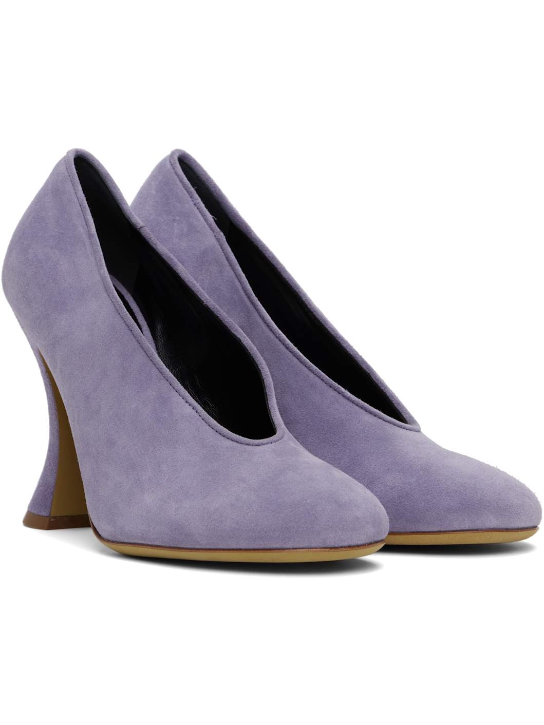 Purple Duck Suede Heels - 4