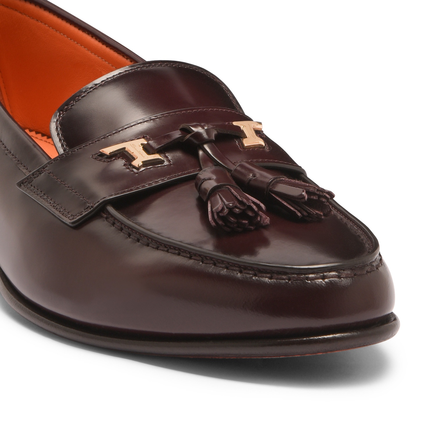 Men's burgundy leather Andrea tassel loafer - 6