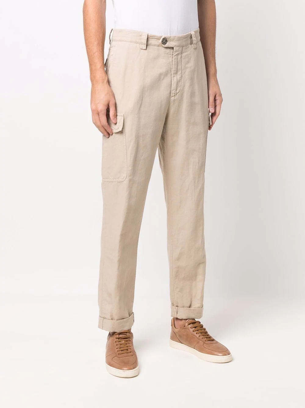 slim-cut cargo trousers - 3